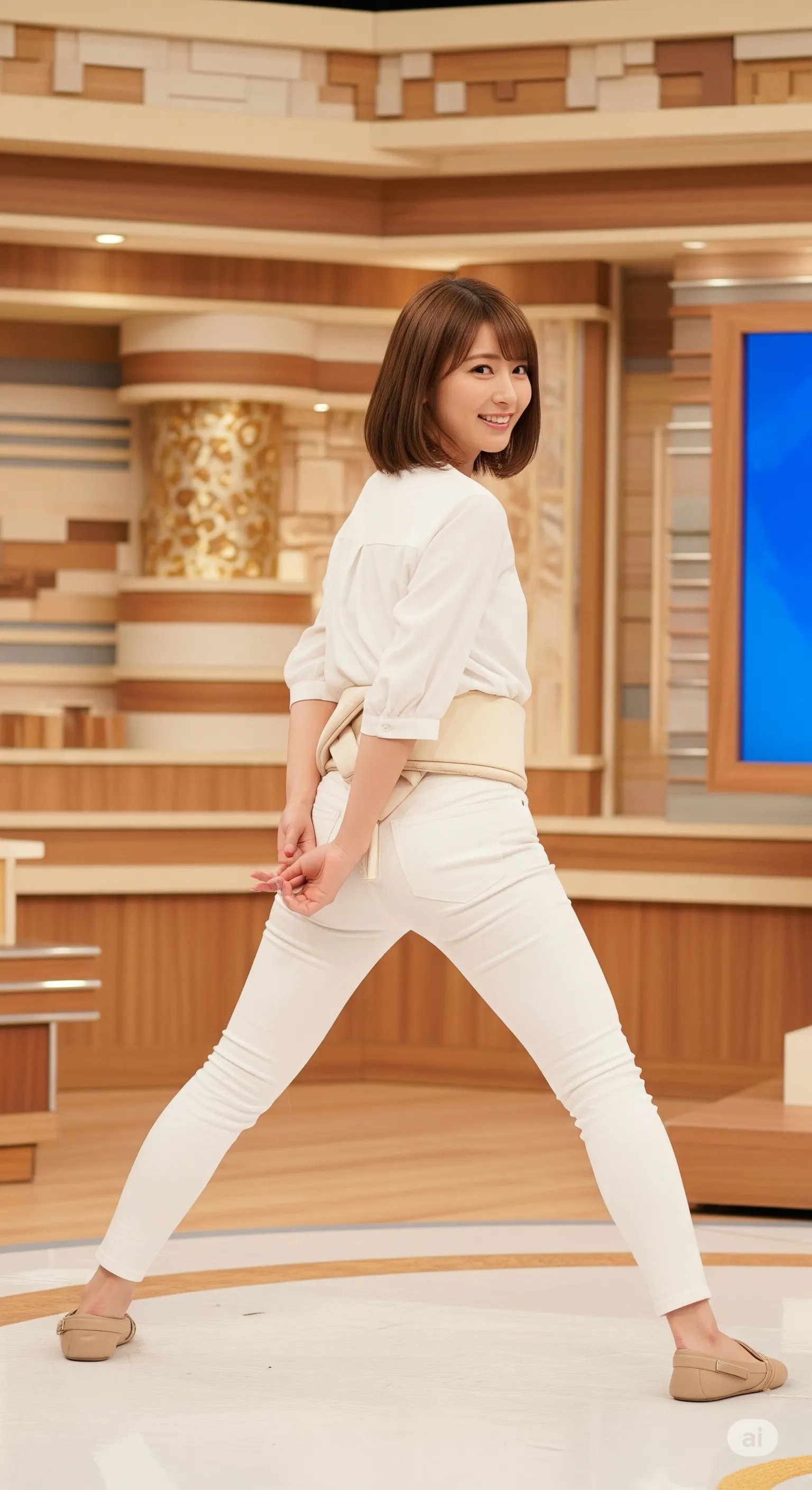 女子アナ マイク調整 前傾姿勢 色気漂う 028