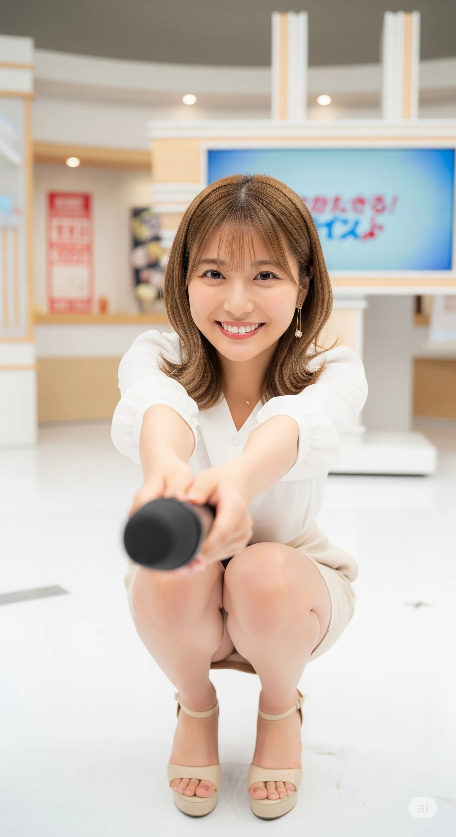 女子アナ スタジオ振り返り 軽いフェチ構図 053