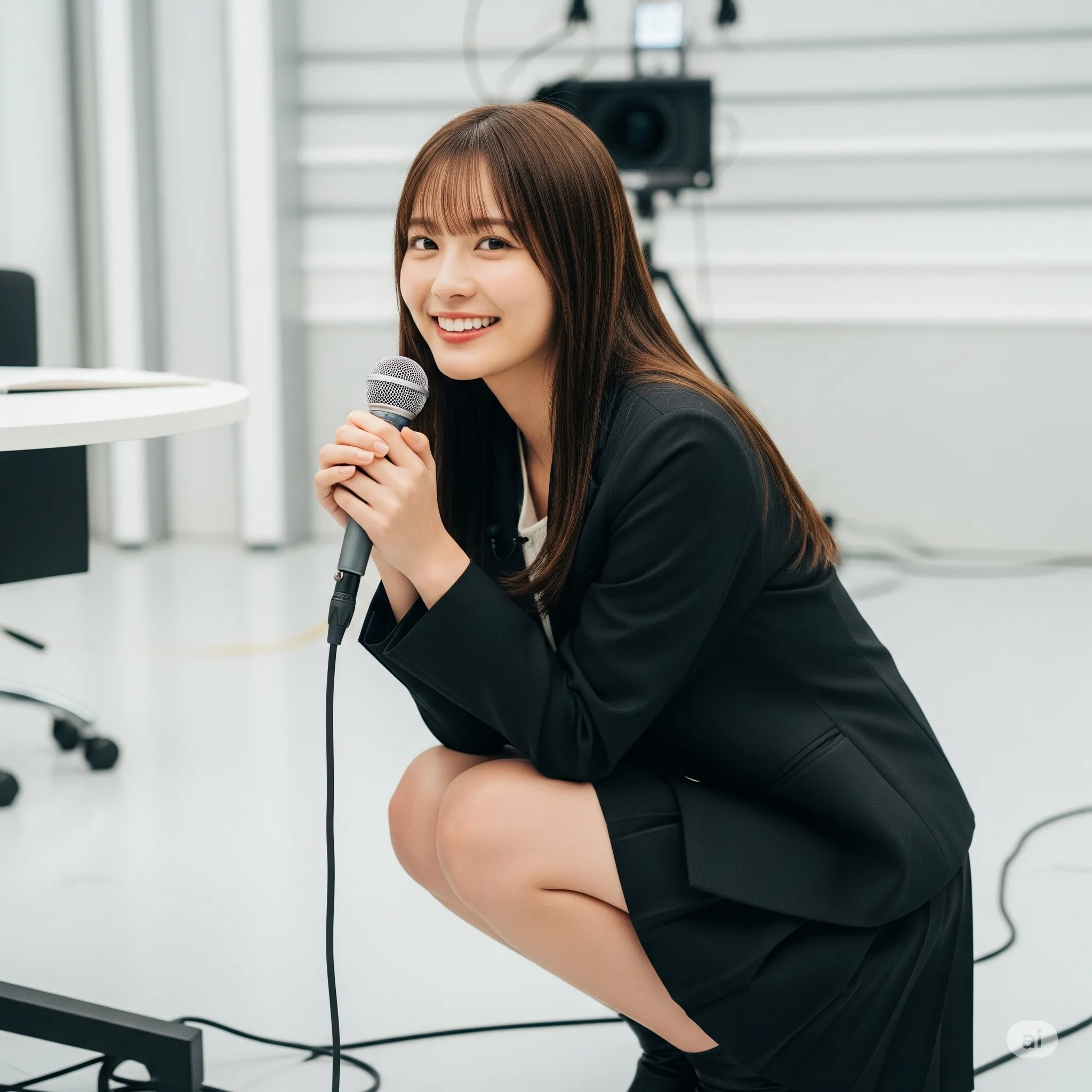 女子アナ タイトスカート 職場での自然な曲線 058