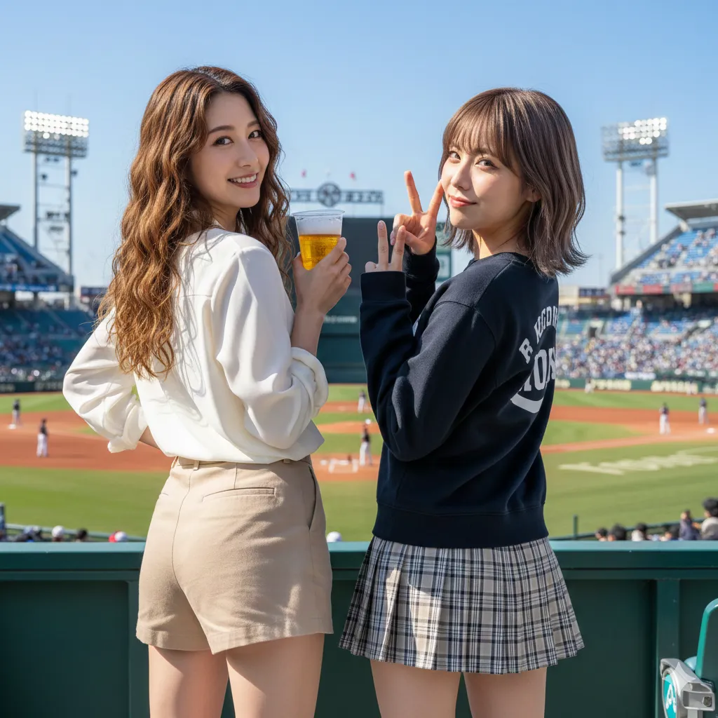 ユニフォームを羽織りつつ、下半身はタイトな私服の誘惑