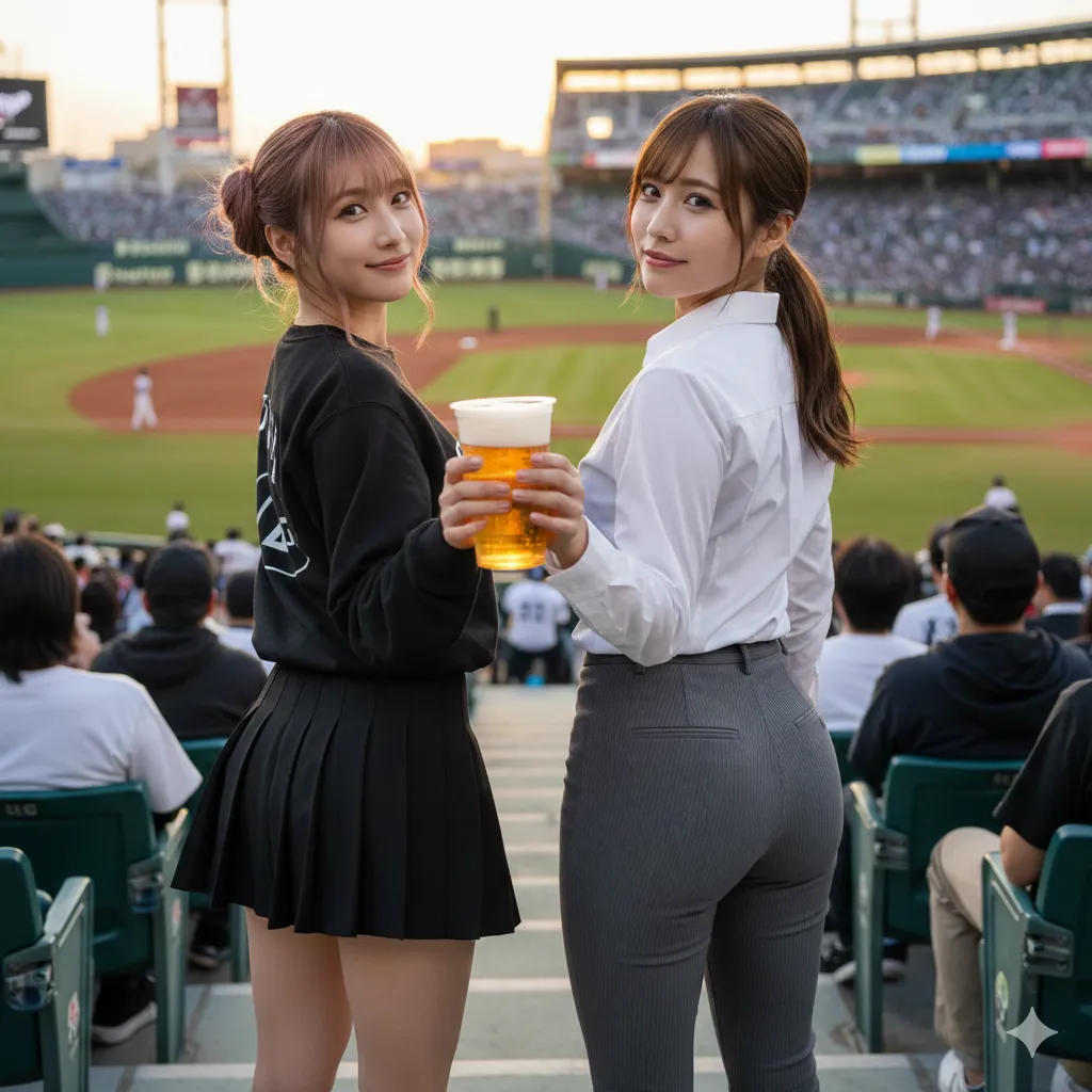 見返り際の視線に理性が溶ける、球場スナップ