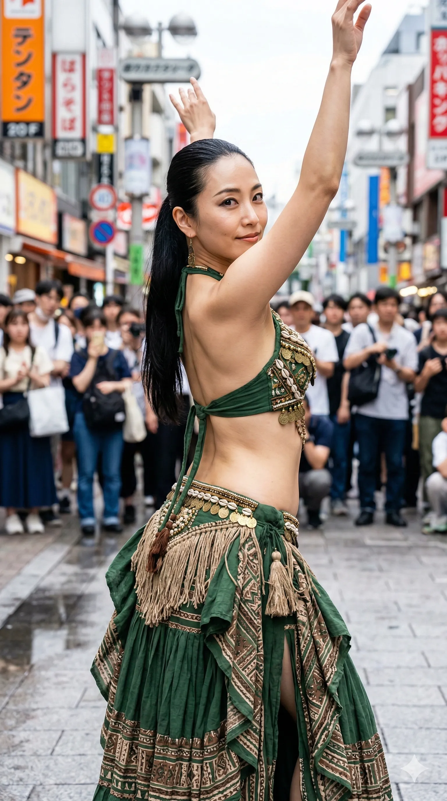 ベリーダンサー 街角 振り返り 曲線美 003