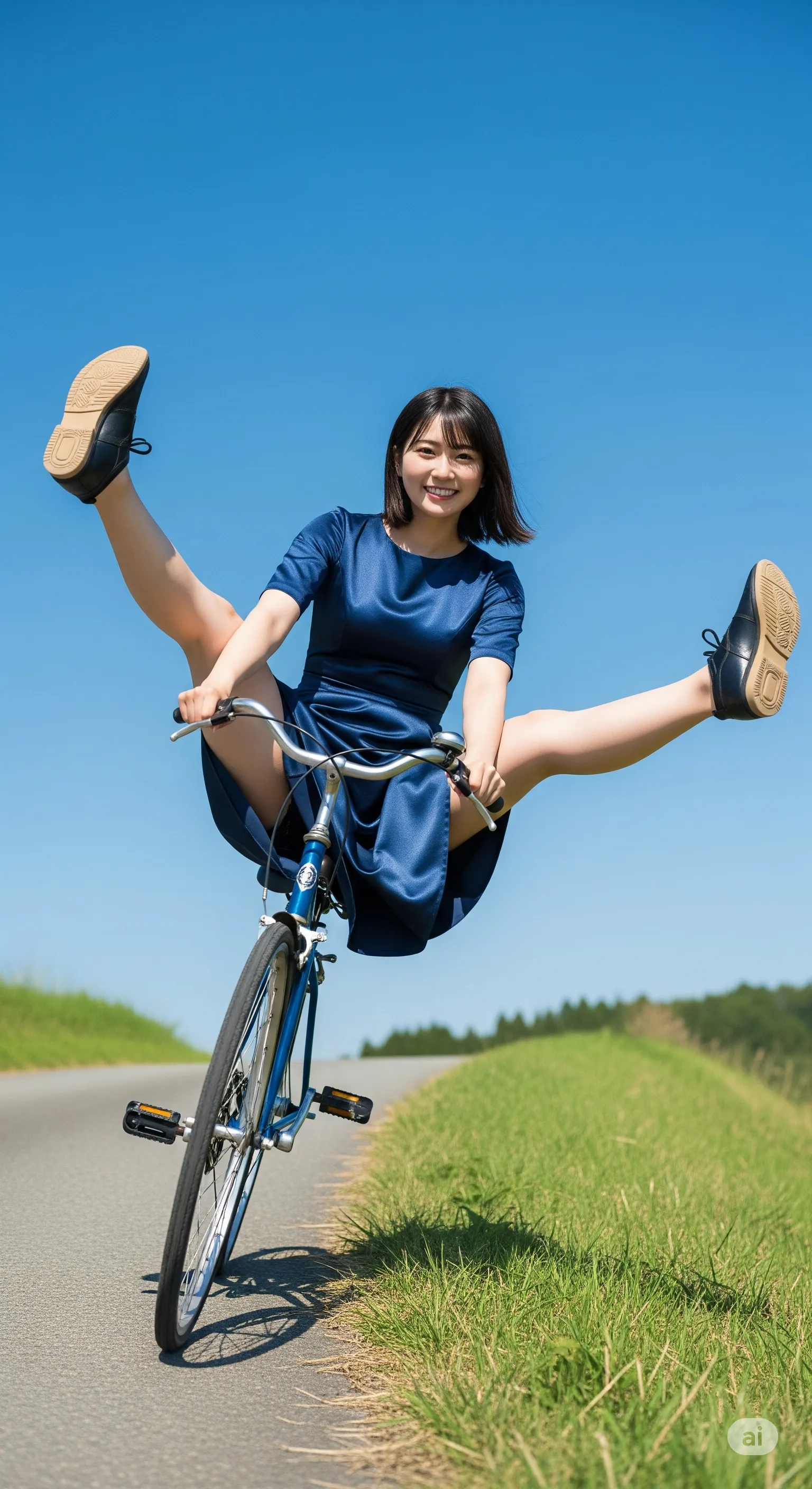 美女自転車開脚エロ画像集｜びしょ濡れ＆パンチラな尻フェチの世界