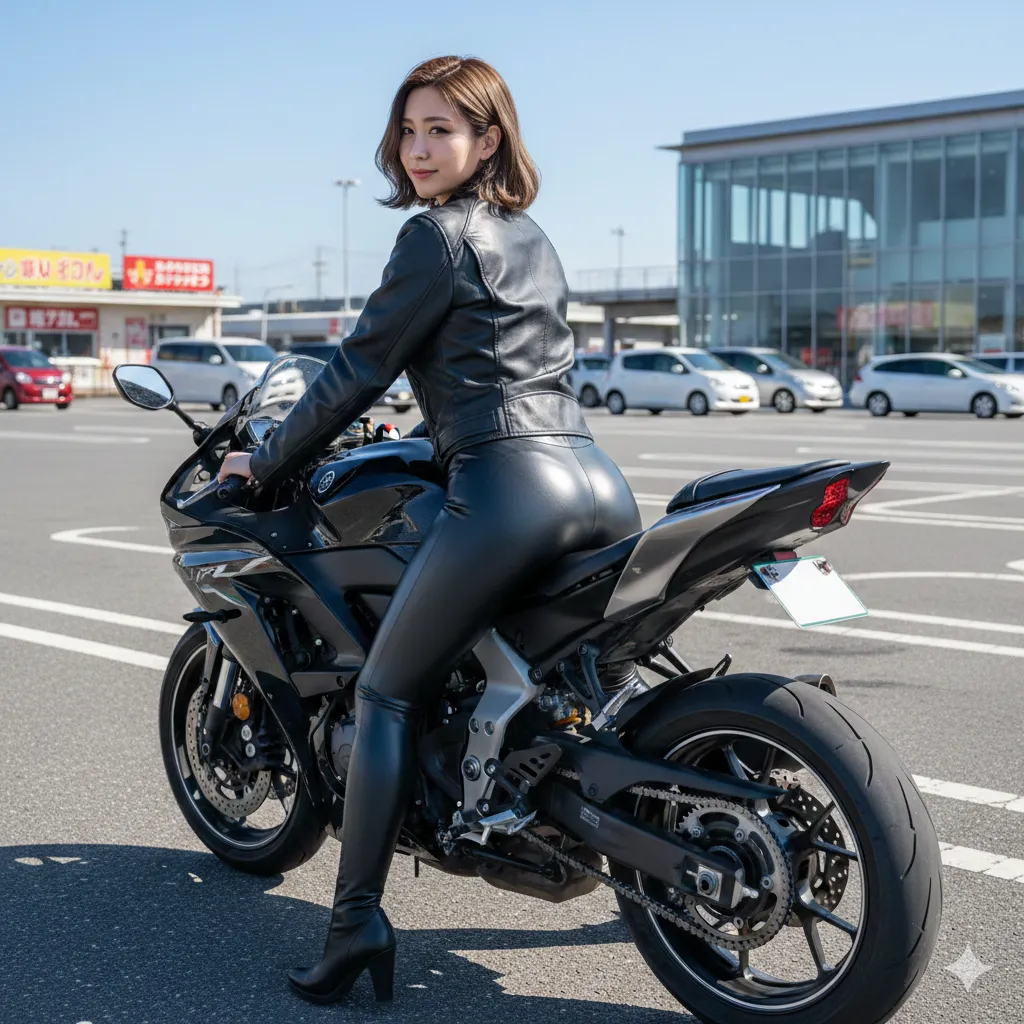 レザーパンツ 尻ライン強調 022