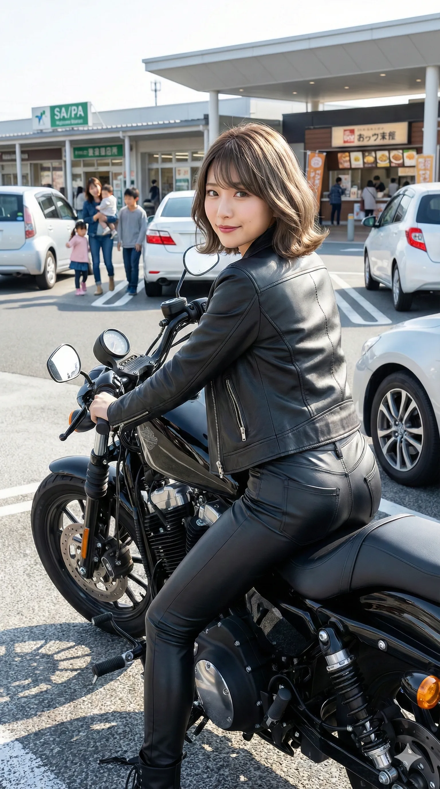 ライダース 屈み 尻ライン 043