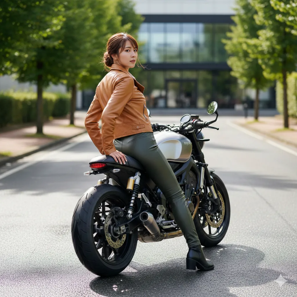 ライダース女子 前傾ポーズ 究極のバックショット 055