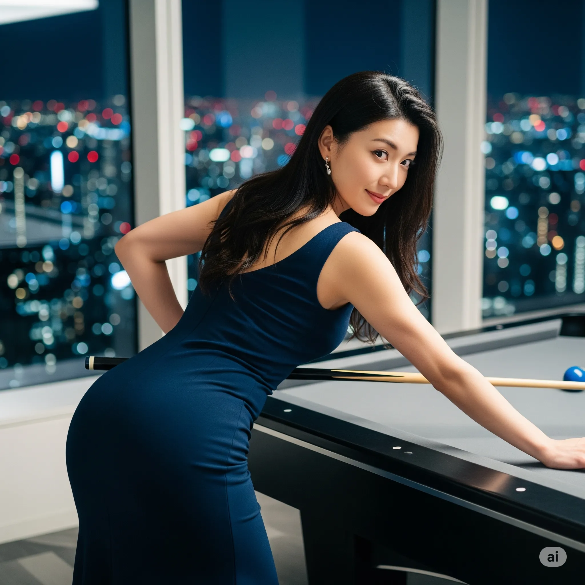 夜景に映えるタイトワンピ 美尻フェチ 011