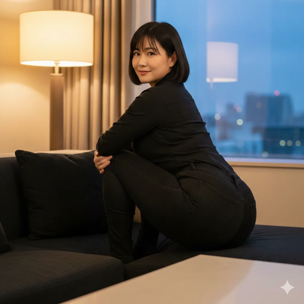 重量級美女ならではの、地響きを感じさせるような後ろ姿