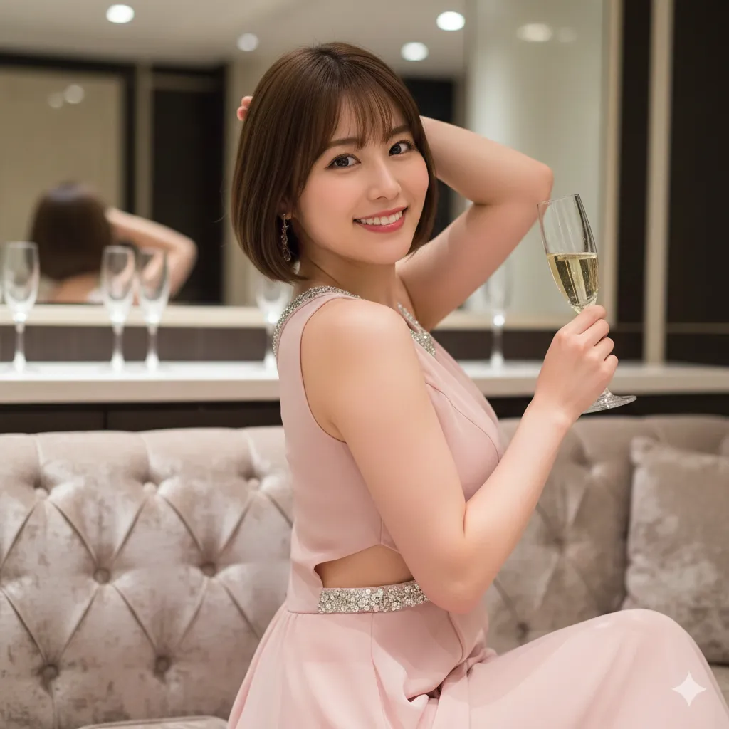 大きく背中が開いたドレスで見せる、至高の尻フェチバックショット