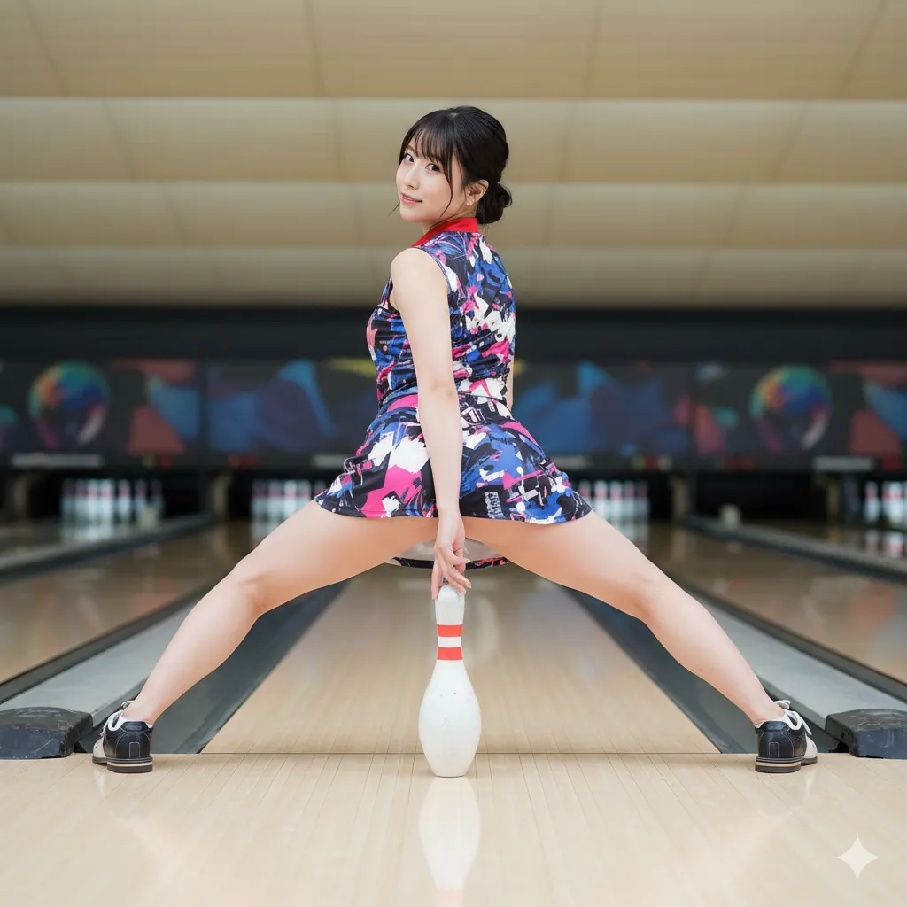 前傾姿勢でのお尻強調ショットが色っぽい美女 005