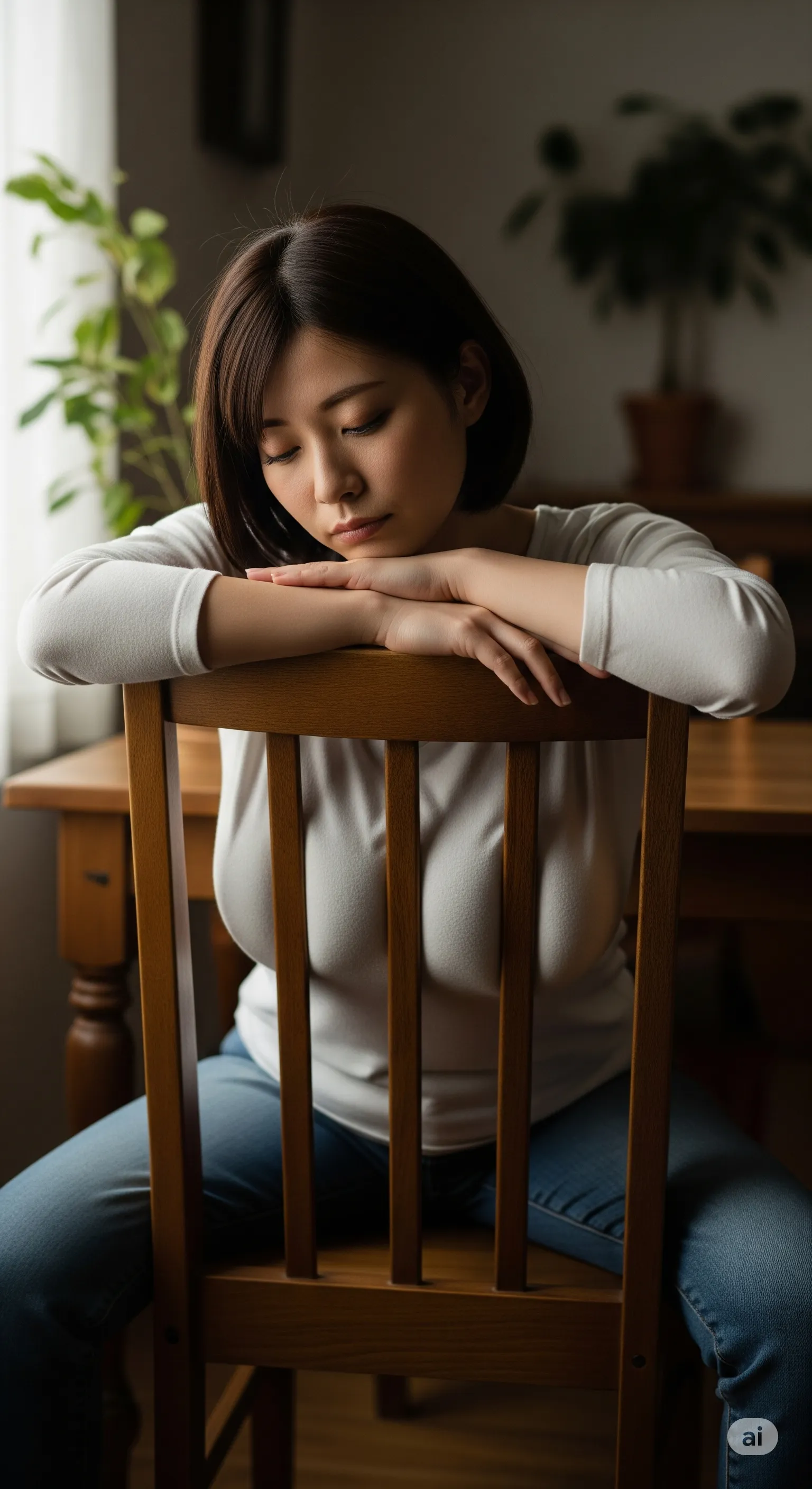 胸の輪郭が背もたれで強調される微エロショット 022