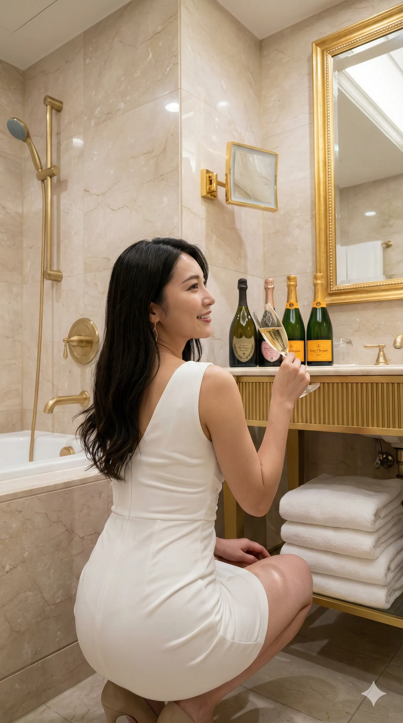 腰をひねった立ち姿で美尻を強調するキャバ嬢 017