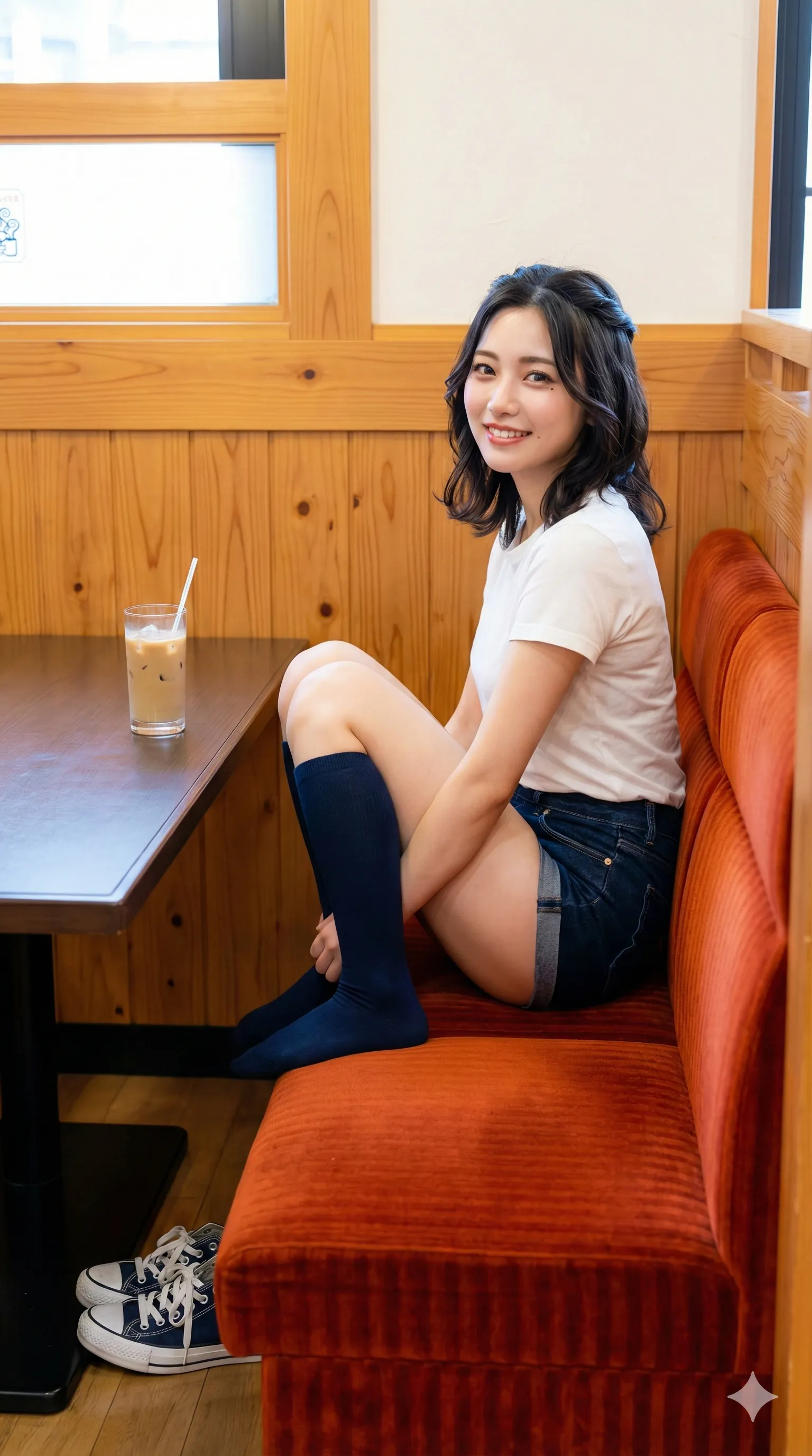 白ソックスの清潔感と、チラリと覗くエロスの融合