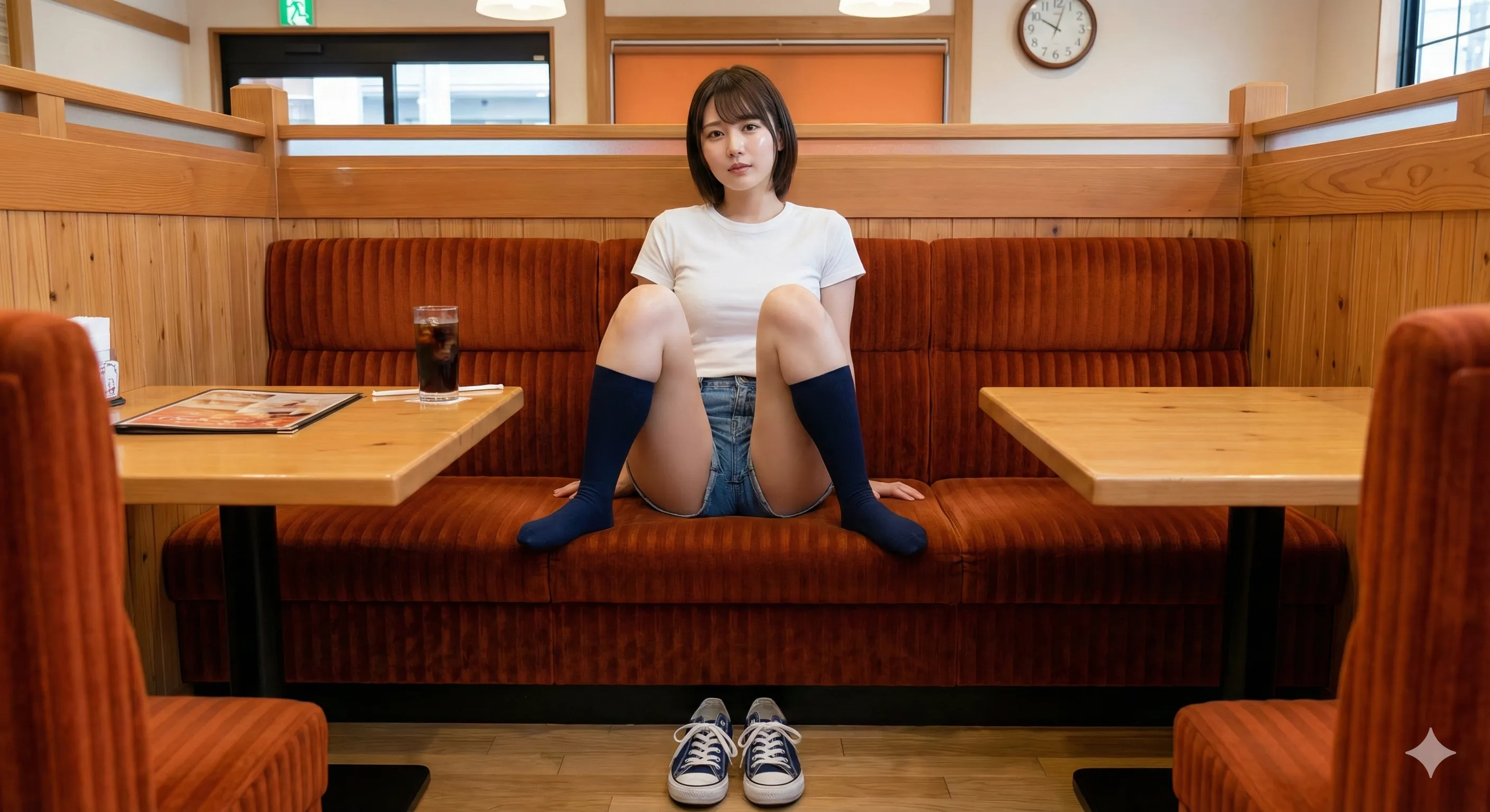 珈琲店のボックス席という密室が生む、究極の足フェチ