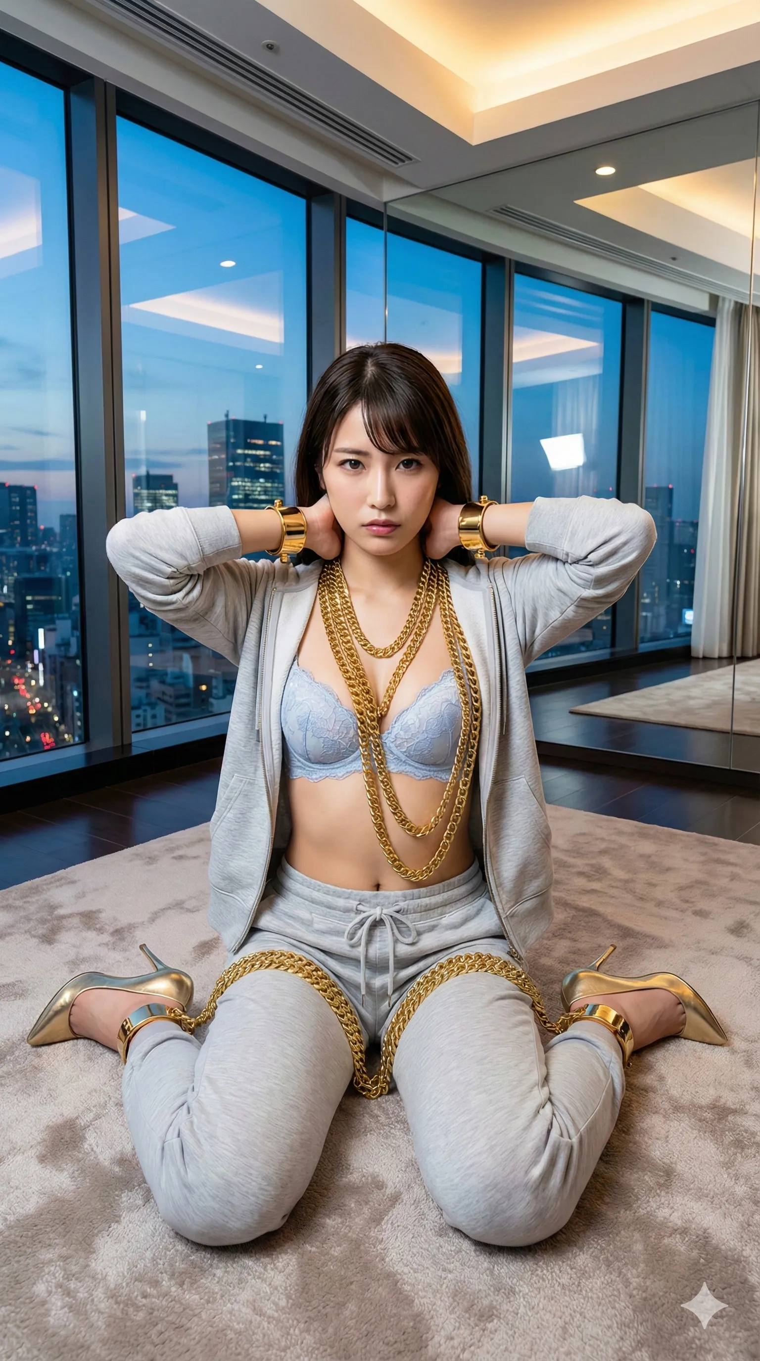 チェーンに繋がれ、無防備に晒された後ろ姿の背徳感