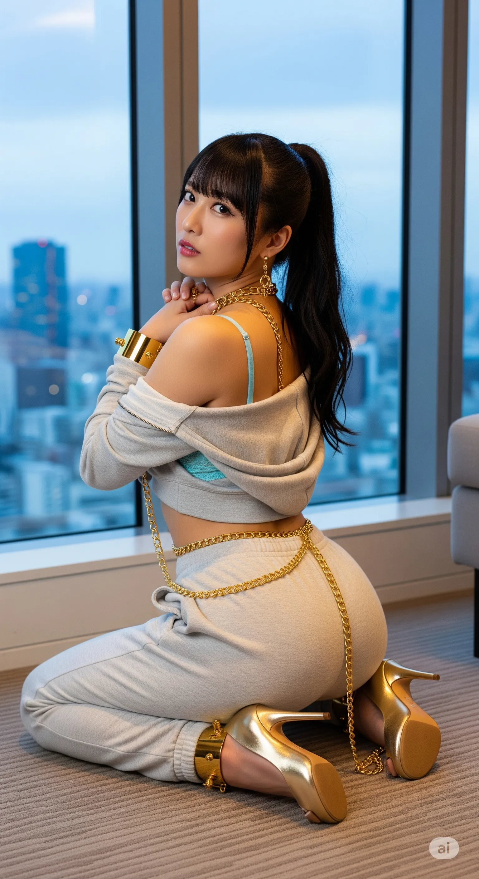 鎖が描き出す、身体の自由を奪う幾何学的な影