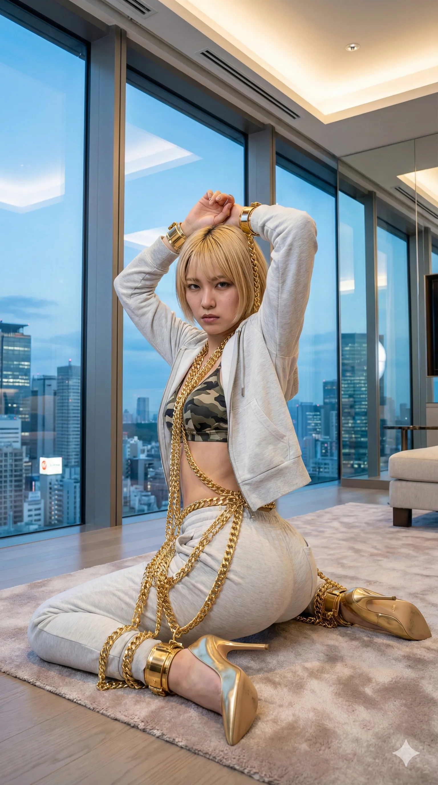 パーカーの下に隠された、剥き出しの誘惑と美尻