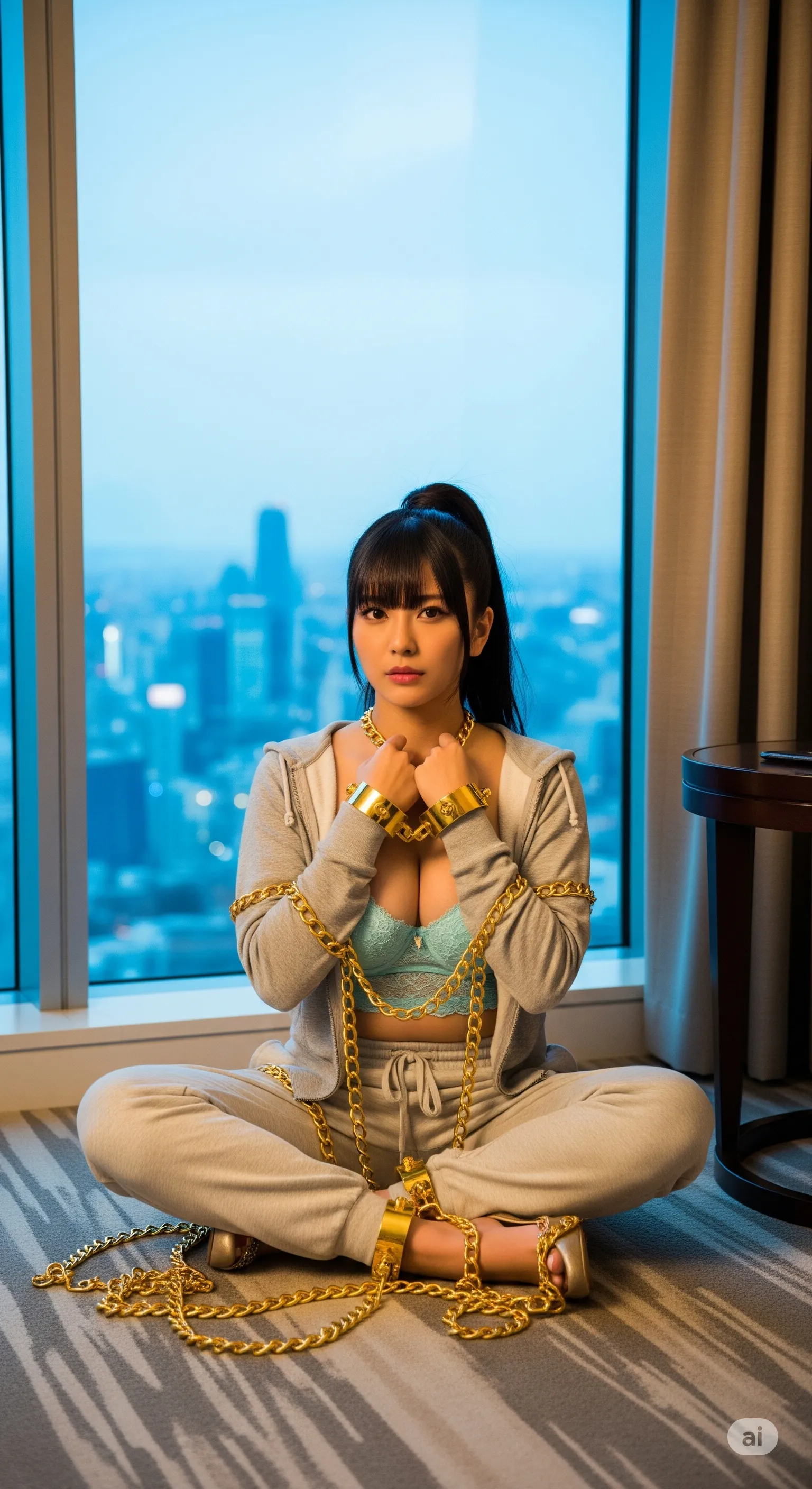 【拘束パーカー】尻フェチグラビア、鉄鎖のフィナーレ