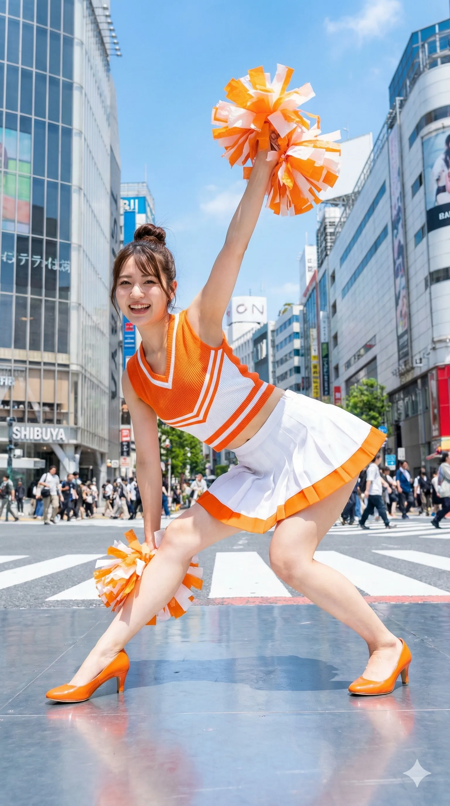 躍動感あるチアガールの美脚アングル 004