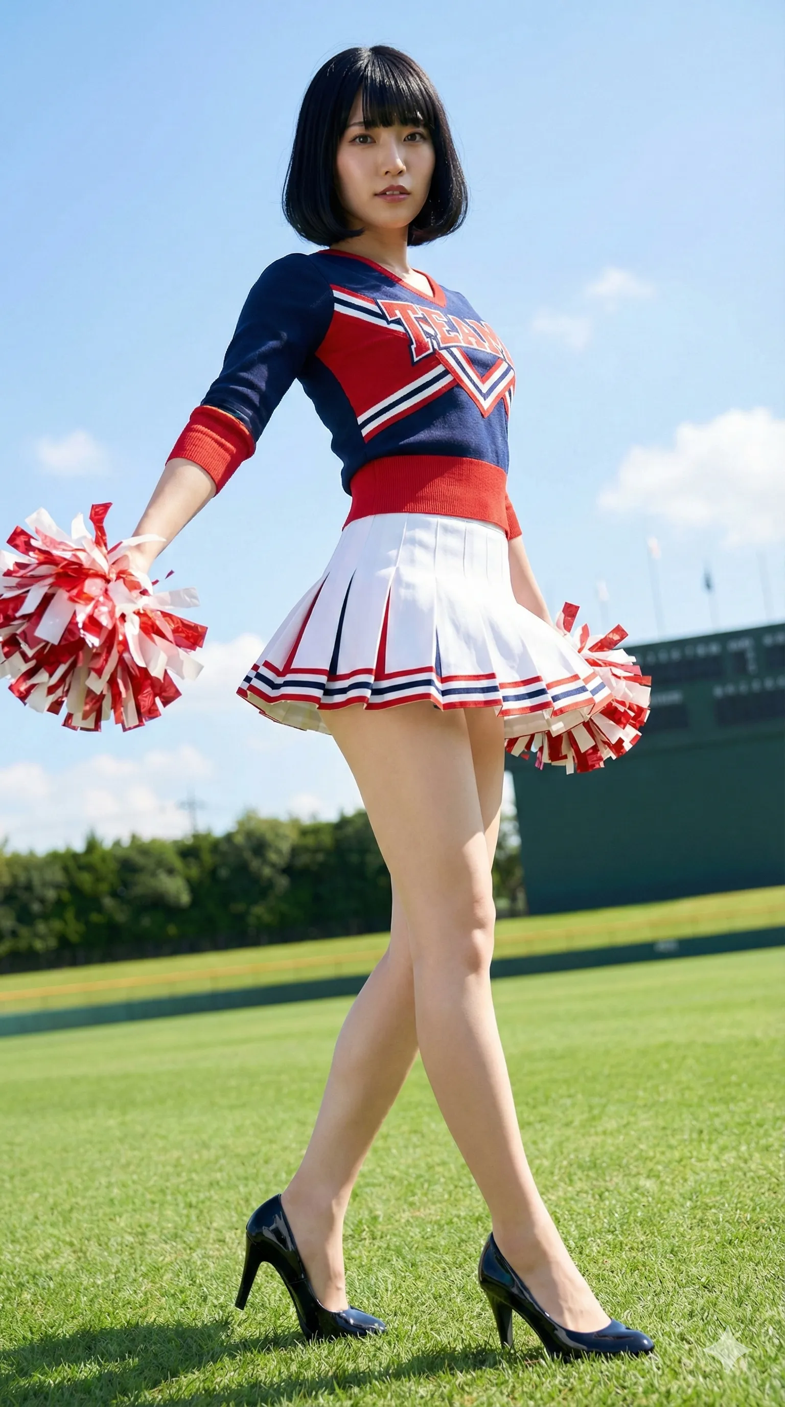 チアパフォーマンス中の脚線美を切り取った一枚 037