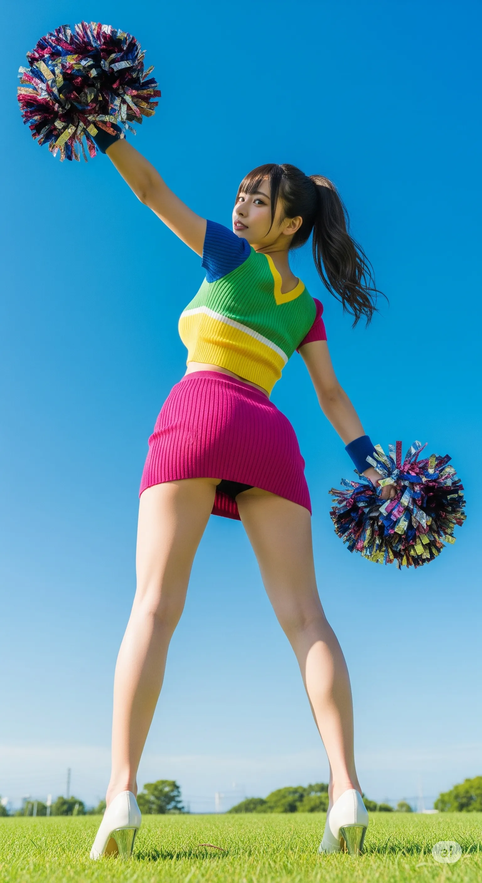 健康的な脚線美が魅力のチアガール王道ショット 039