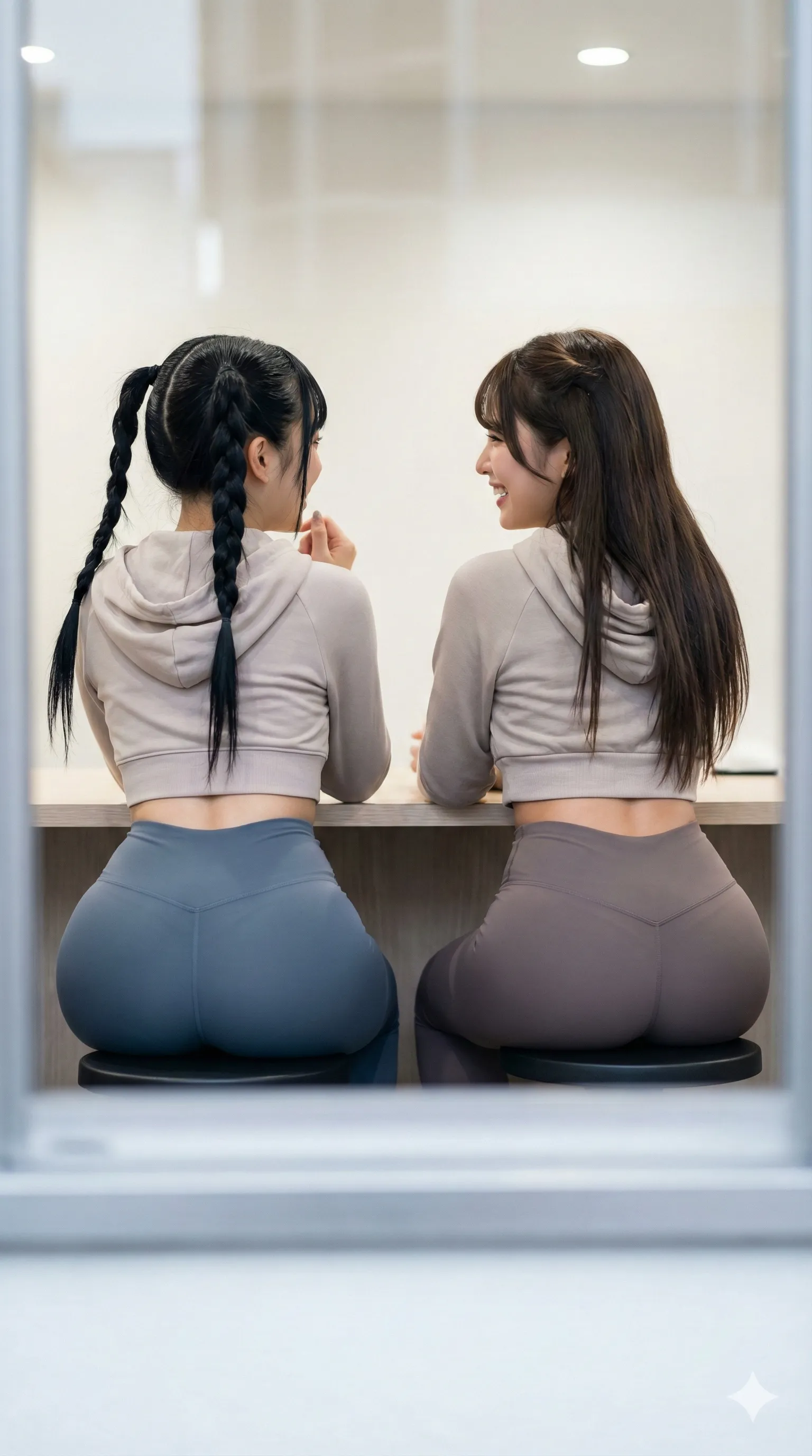 のぞき見視点で楽しむ二人の歩くリズム