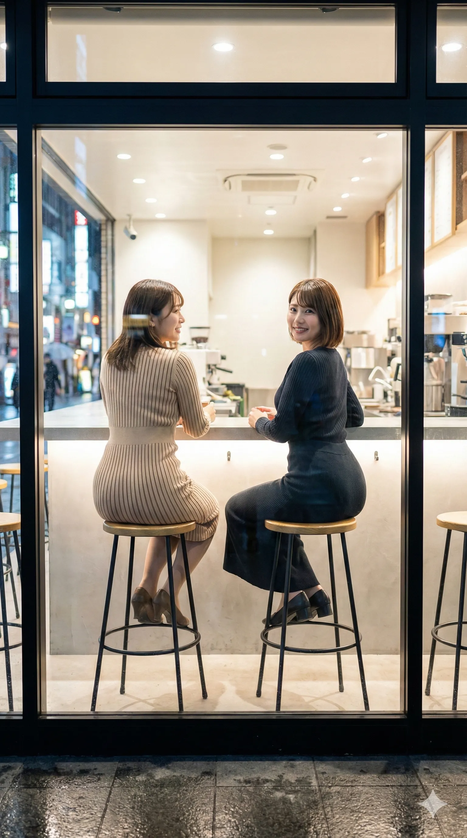 タイトボトムに刻まれる二人の曲線美