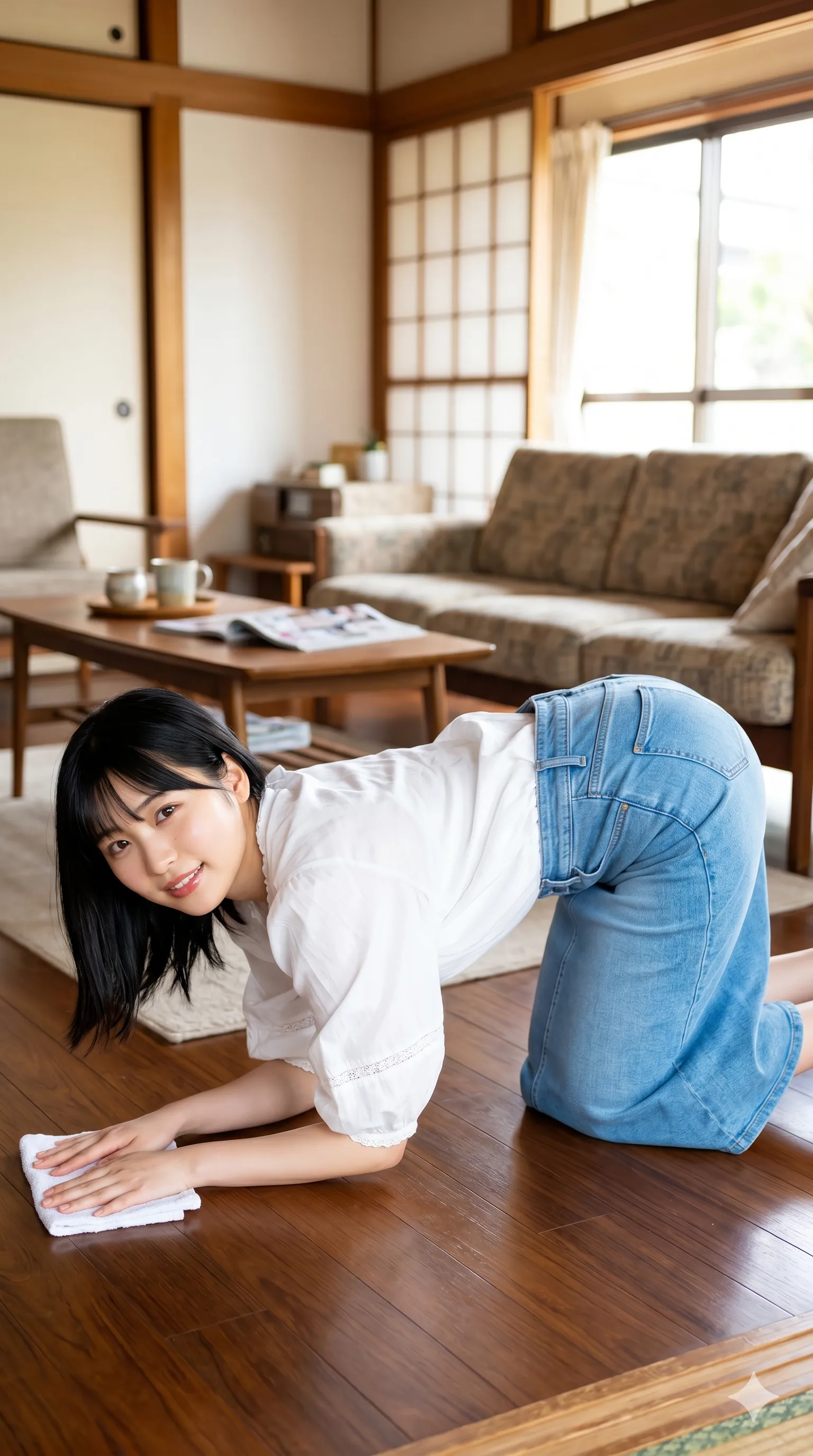 四つん這い 尻フェチ デニム 002