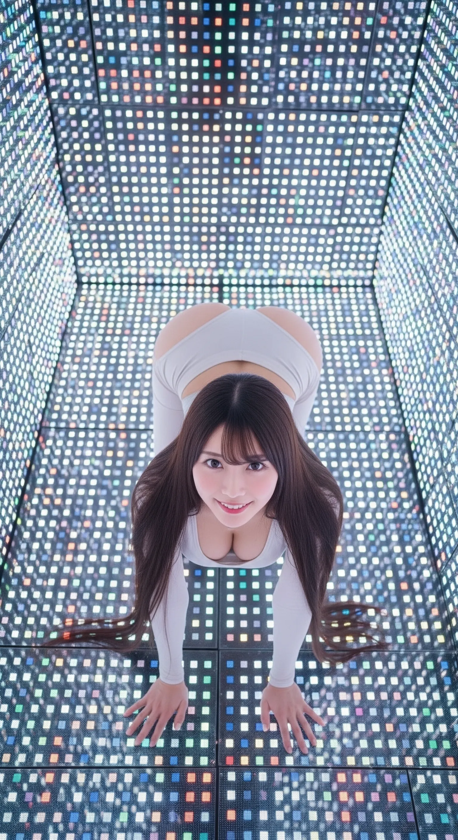 四つん這い姿勢で見せる、無防備な尻フェチアングル