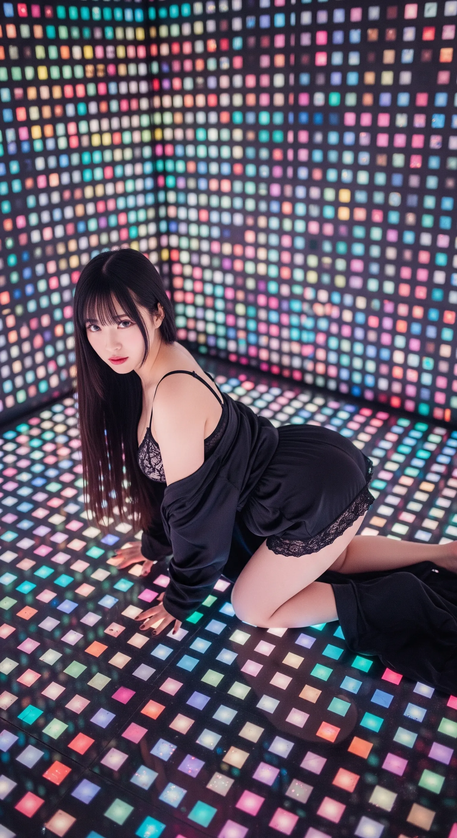 デジタルな光の中に刻まれた、背徳のS字曲線