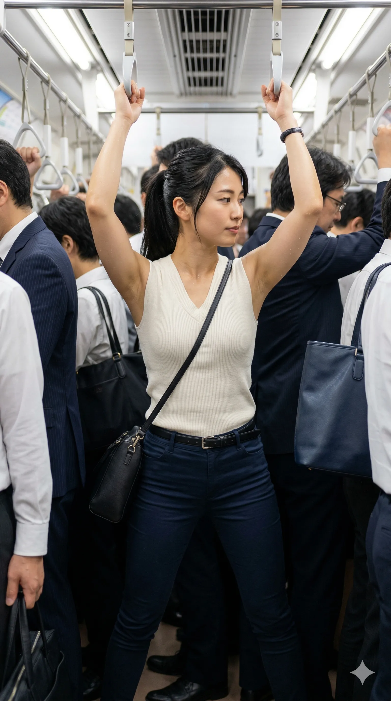 通勤美女 電車内 タイトスカート 後ろ姿 001
