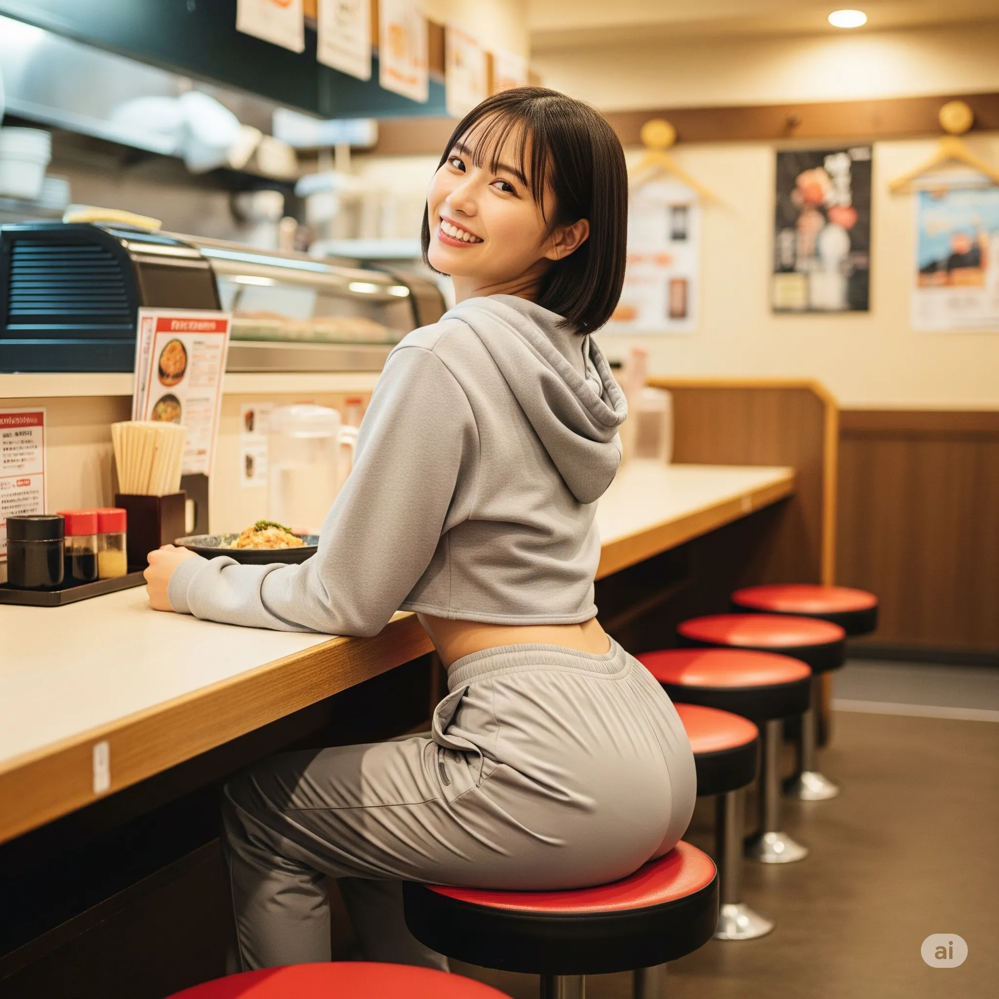 日常カフェでの見返り尻アングル 006