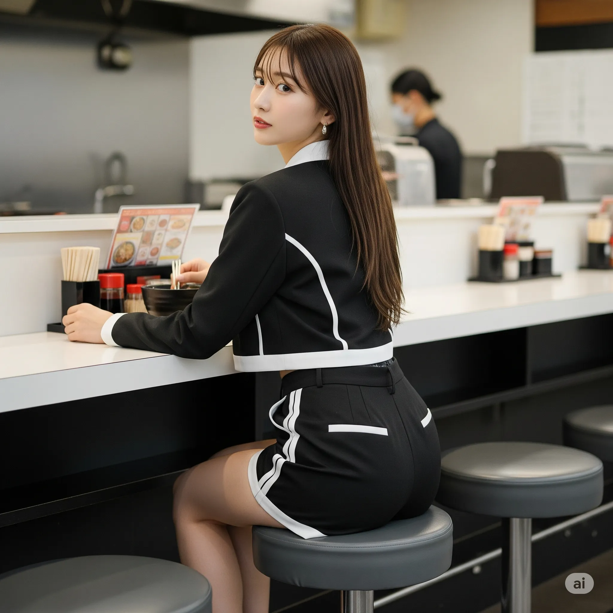 スポーティ女子のタイト尻カウンターアングル 041