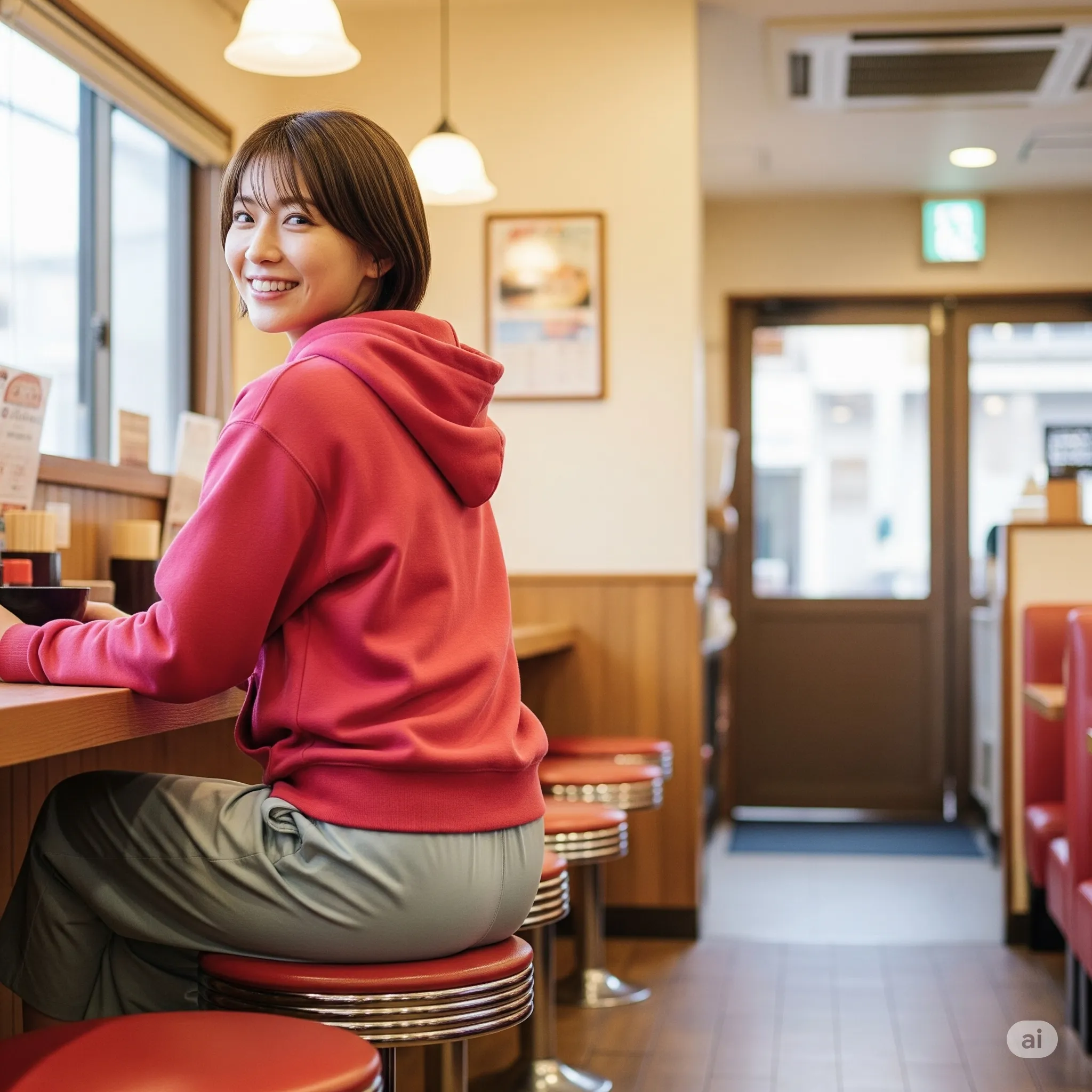 カウンター席での柔らかヒップライン 044