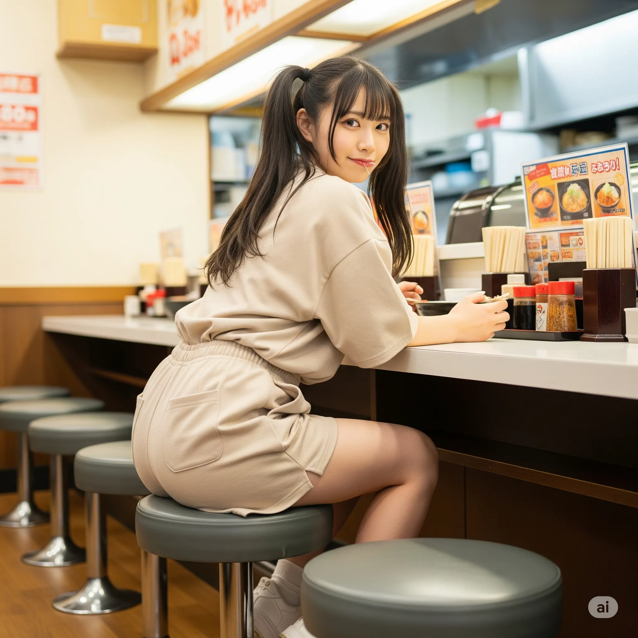 ニット素材が強調する女性の尻曲線 046