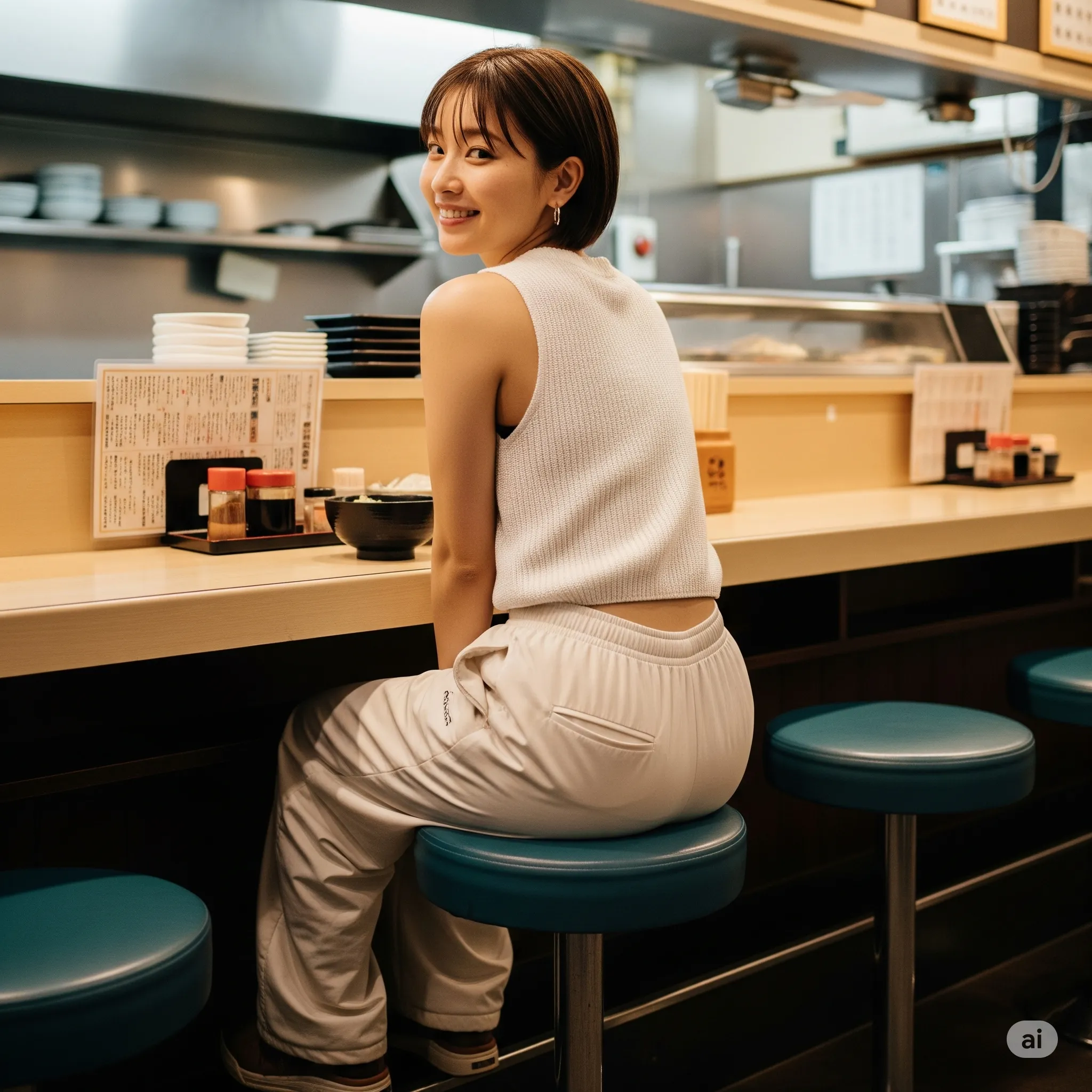 リアル日常感のカウンター尻ショット 055