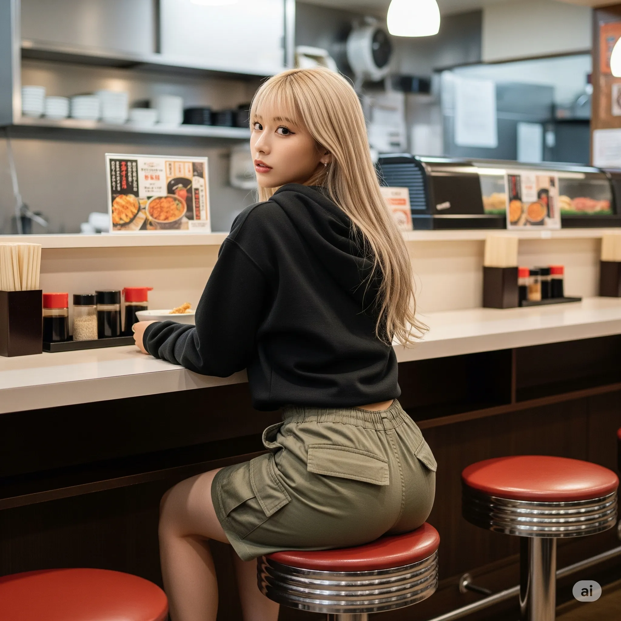 見返り女子の魅惑の尻ライン 060