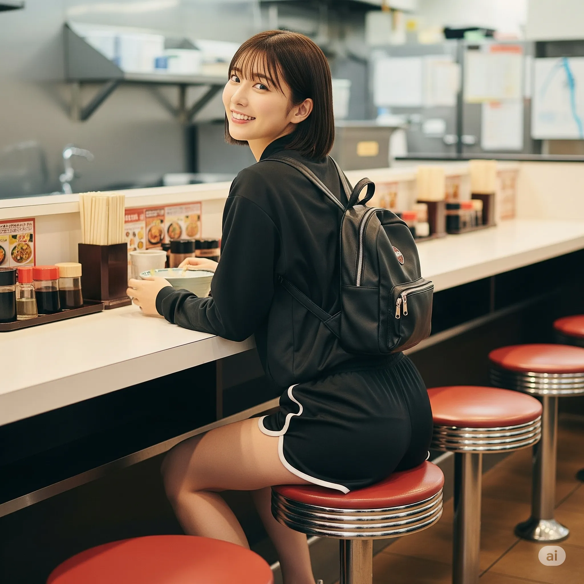 ジャージ素材が描く尻曲線 069