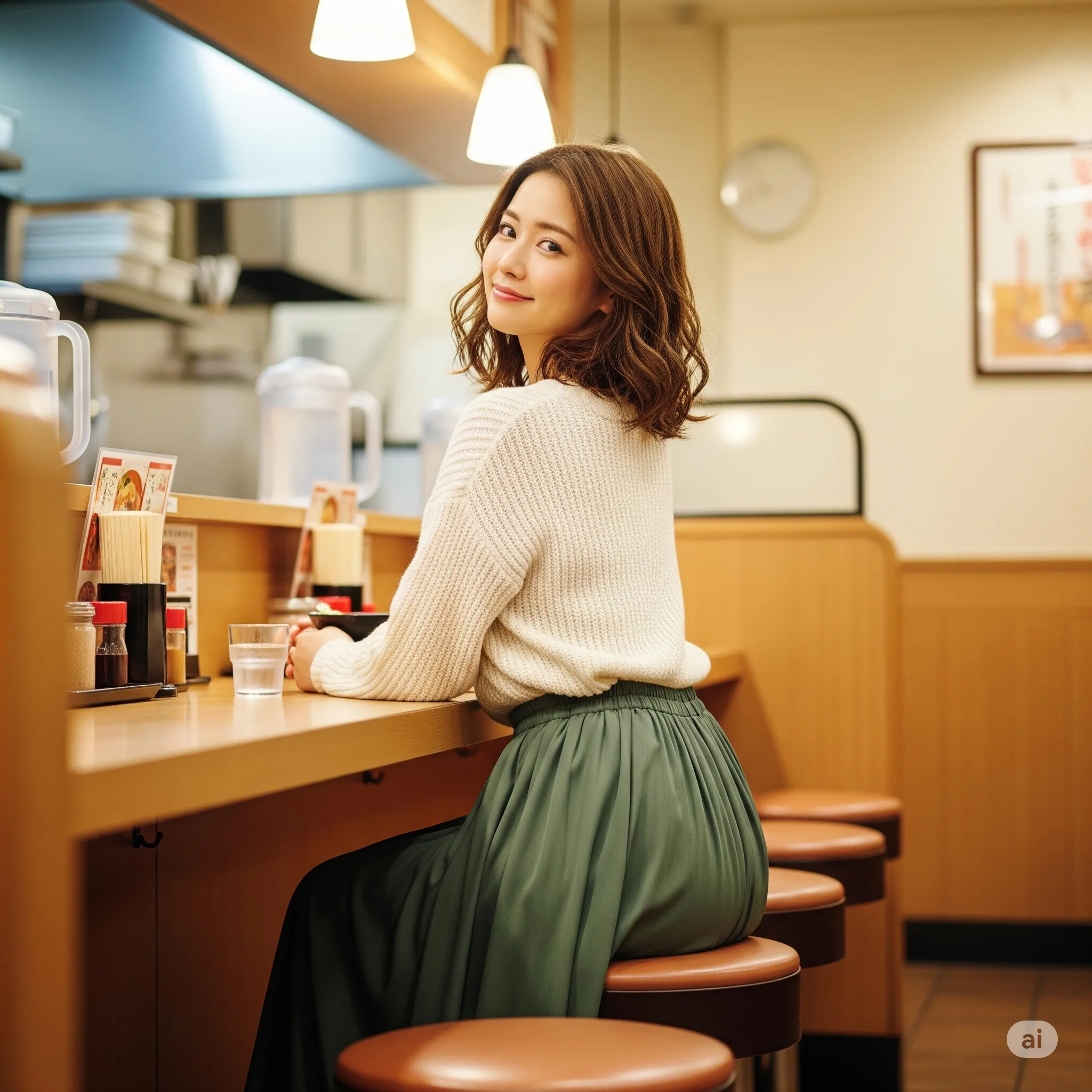 椅子座りで描かれる丸尻フォルム 085