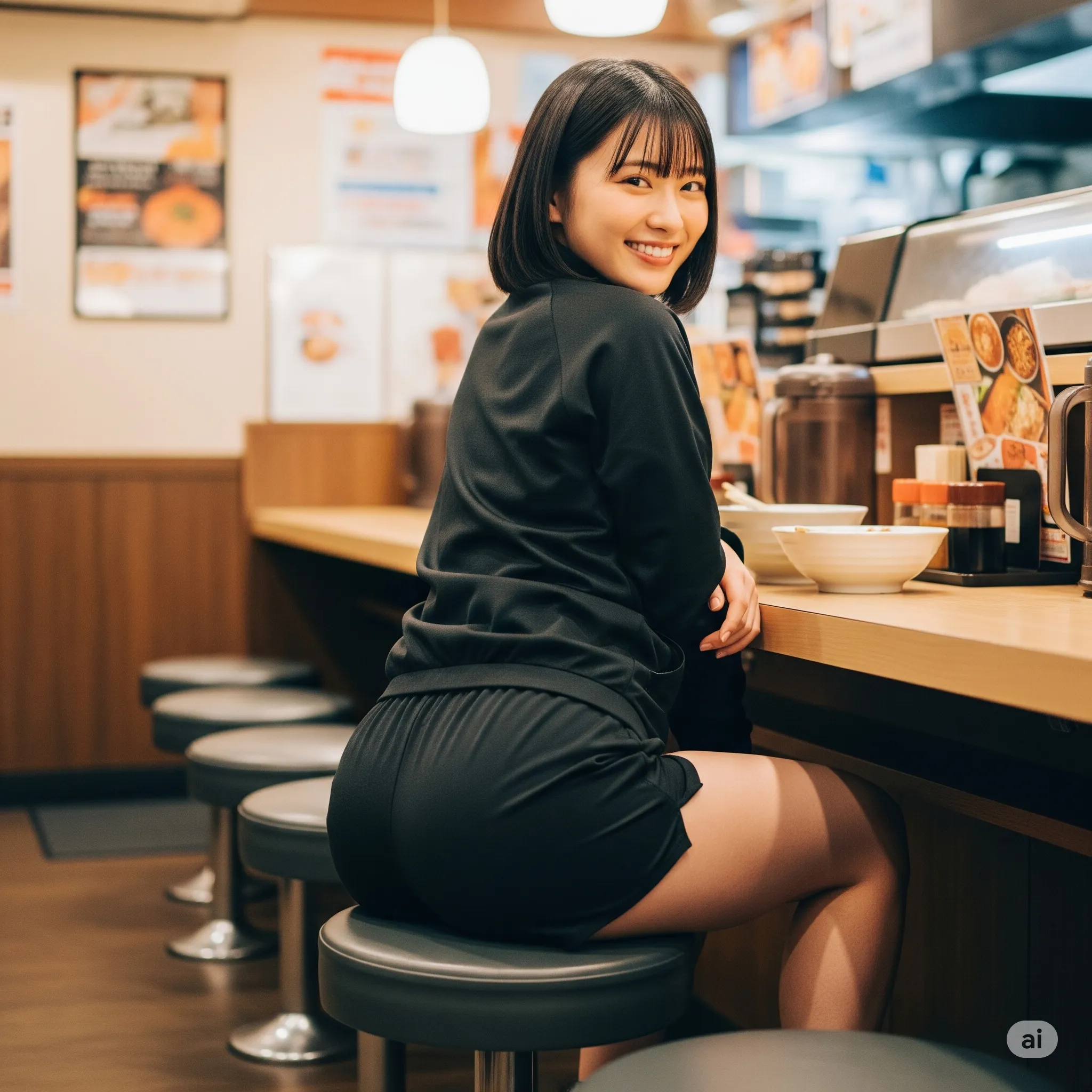 優しい笑顔と尻曲線のフェチショット 088