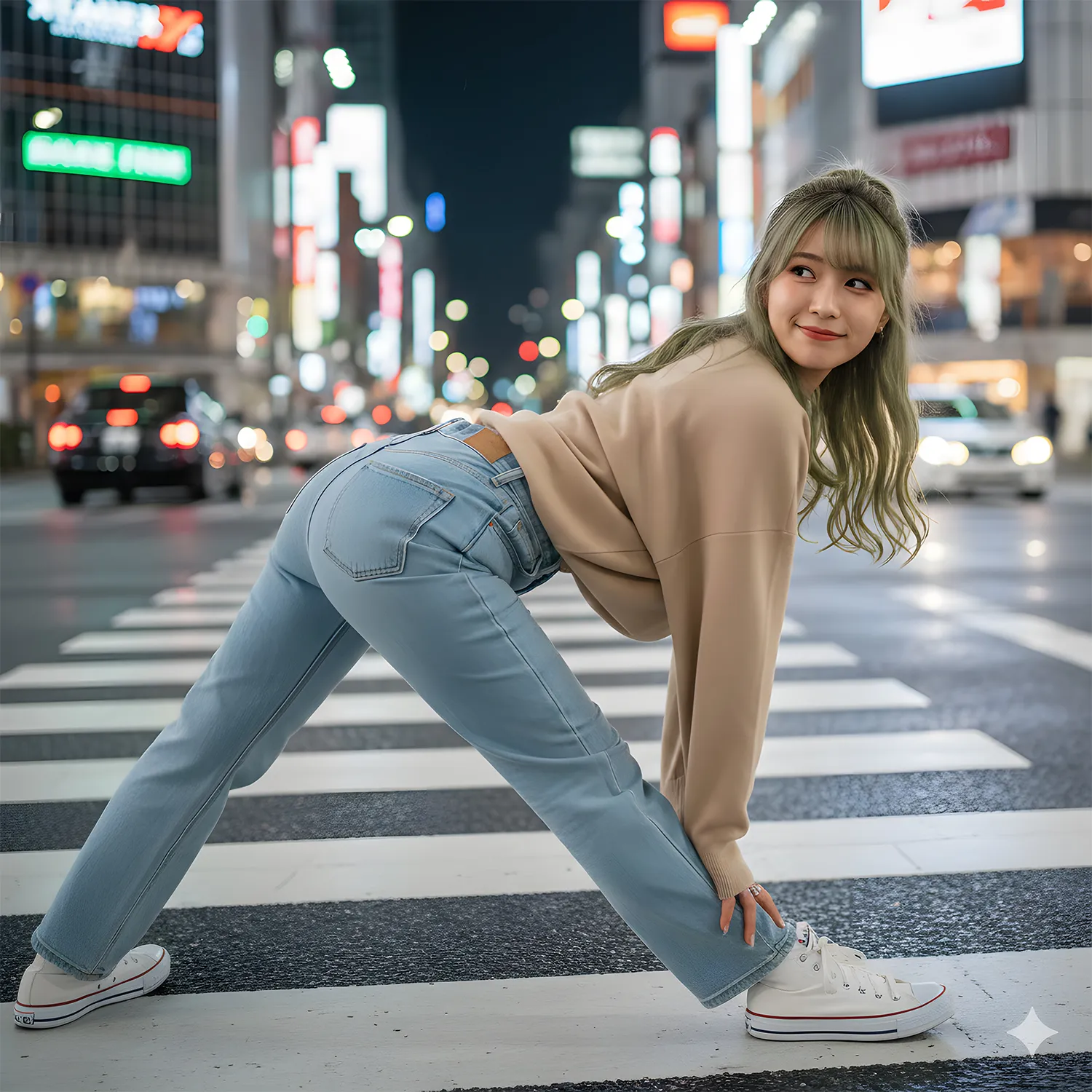 タイトデニム ギャル 四つん這い 上質フェチ画像 036