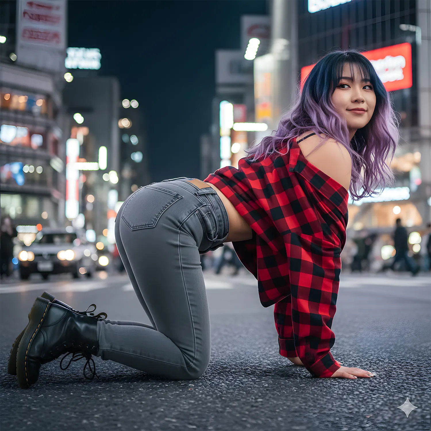 デニムヒップ ギャル 四つん這い フェチグラビアショット 040