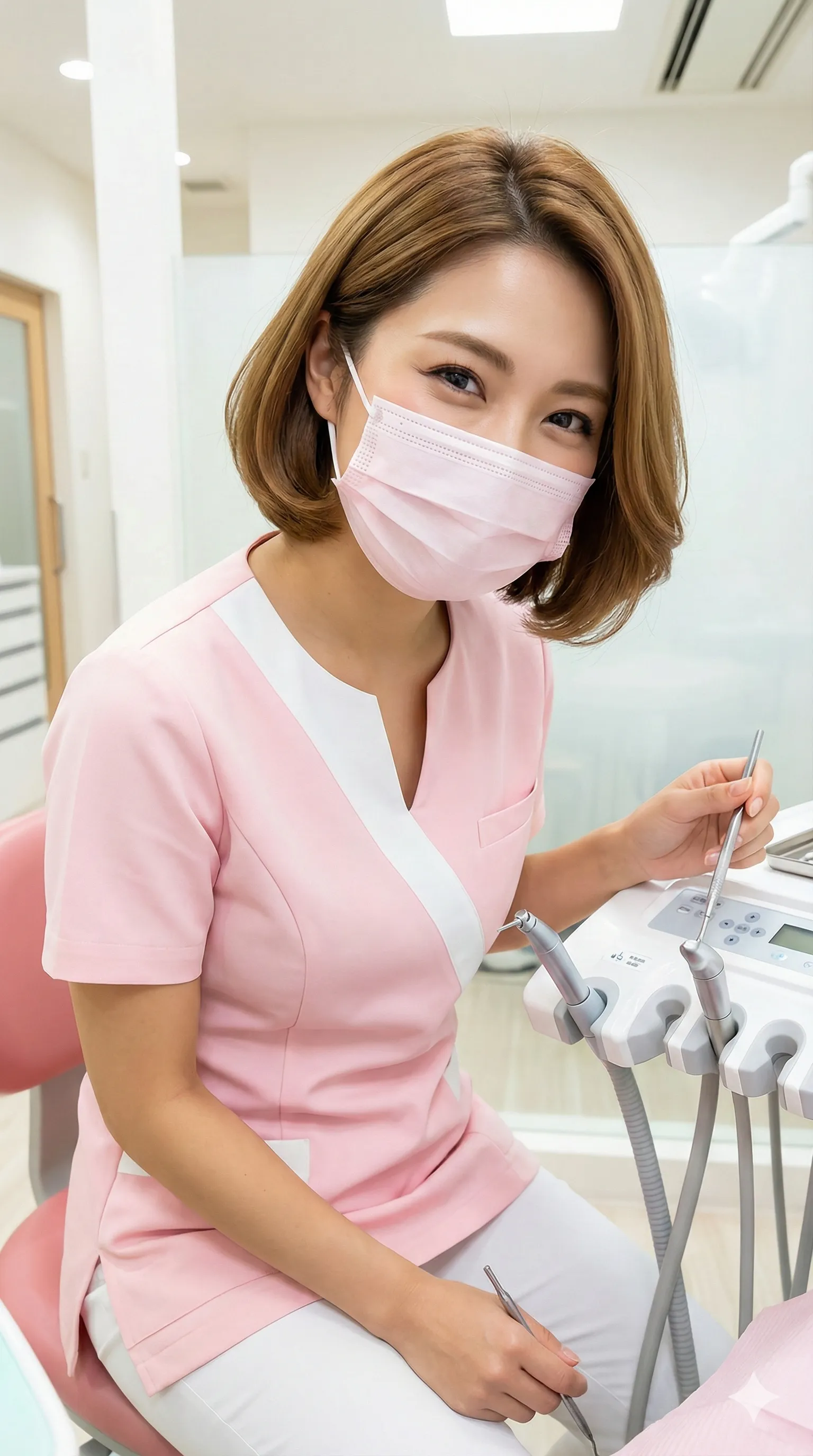 診察室 歯科衛生士 尻ライン 医療ウェア 004