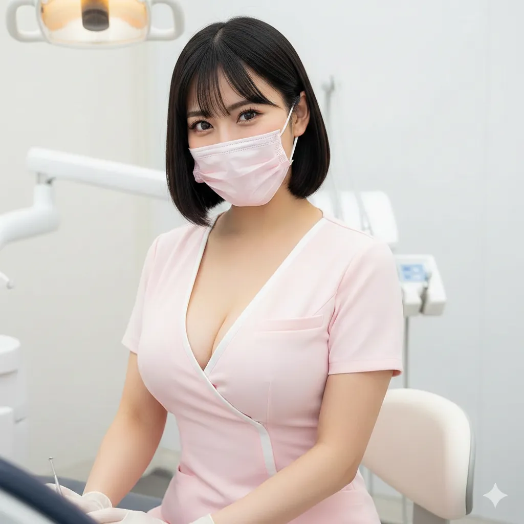 マスク美人 歯科衛生士 覗き込みアングル 005