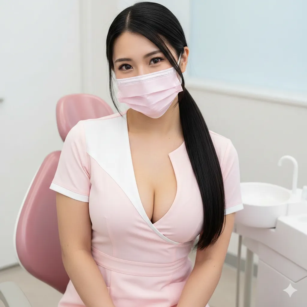 Vネックから覗く素肌 歯科衛生士 フェチ 008
