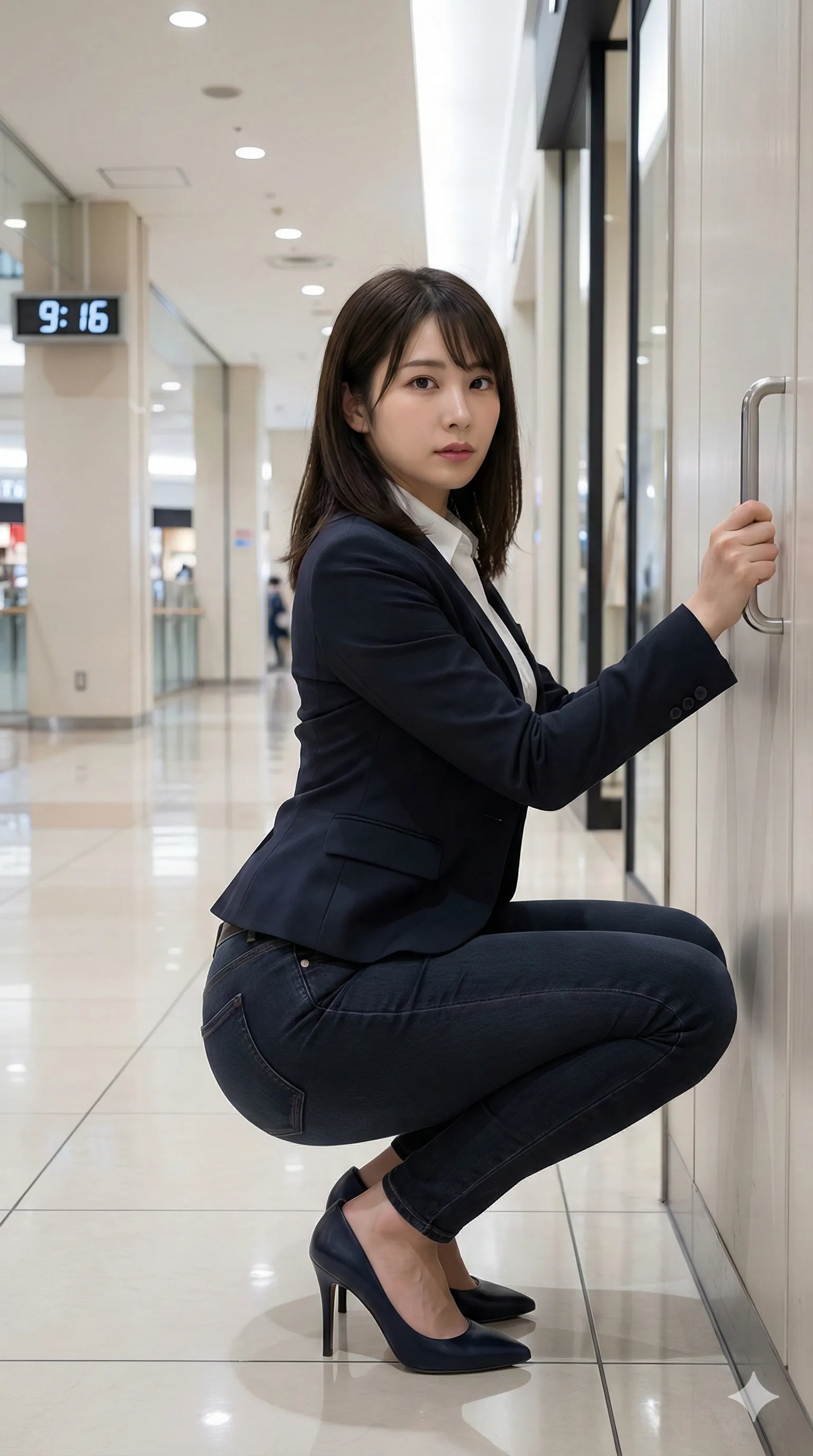 ストレッチでスカートが揺れる変態フェチショット デパートの美女 022