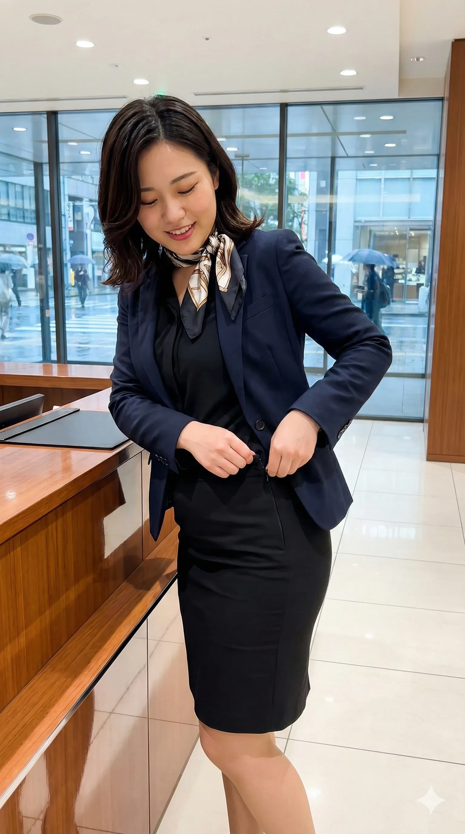 デパートの内装に映える、気品ある美熟女の尻フェチ