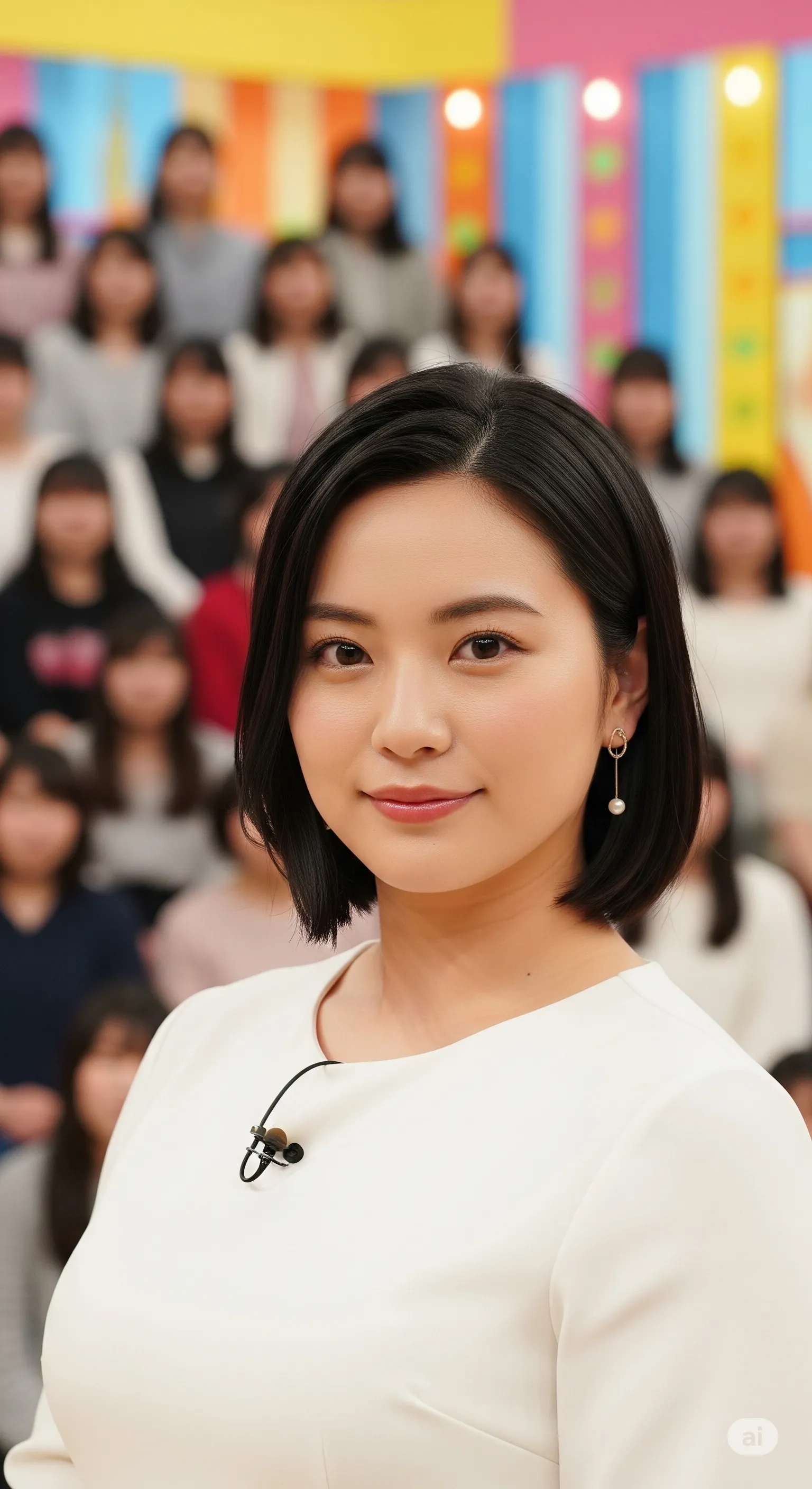 仕事に打ち込む女子アナの、無意識に突き出されたお尻