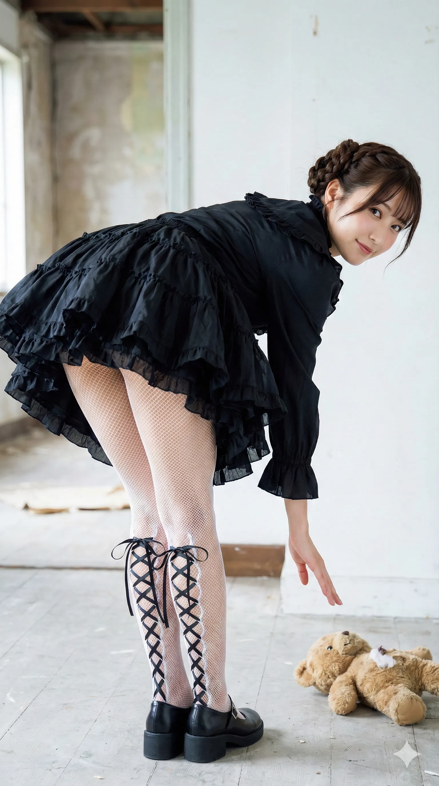 網目越しに見る肌の質感 フェチ 005