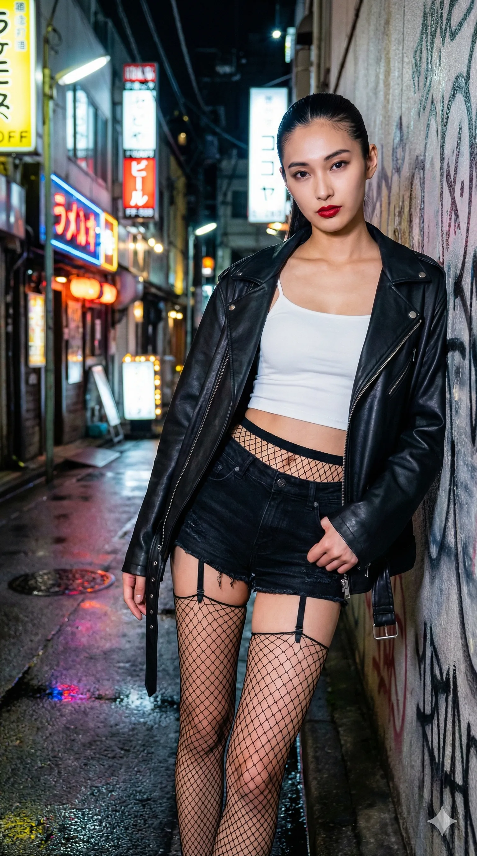 網タイツ 脚フェチ 艶やかな肌 023